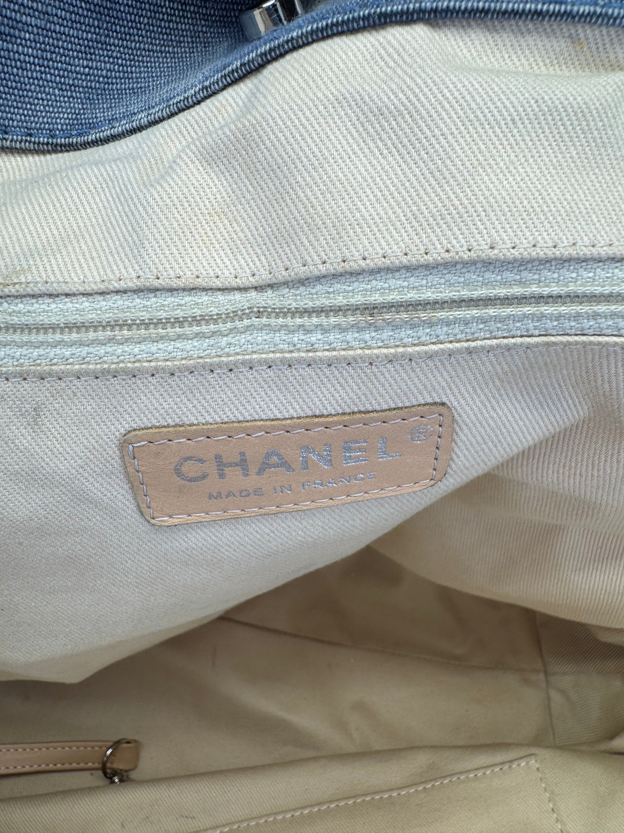 Chanel '11 Resort Collection Applique Flower Camellia Quilted Denim Tote