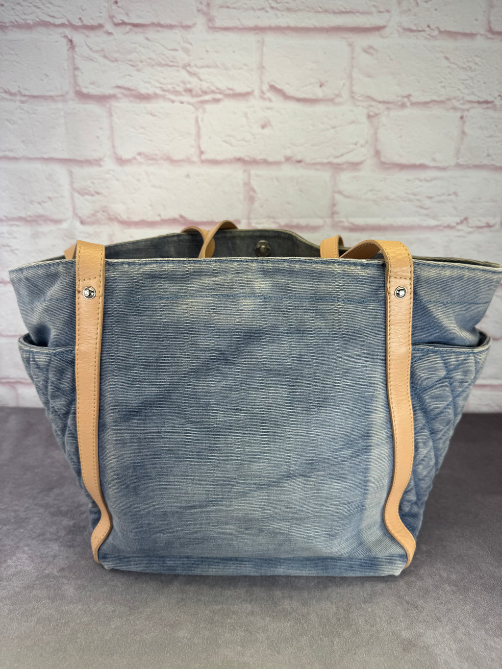 Chanel '11 Resort Collection Applique Flower Camellia Quilted Denim Tote