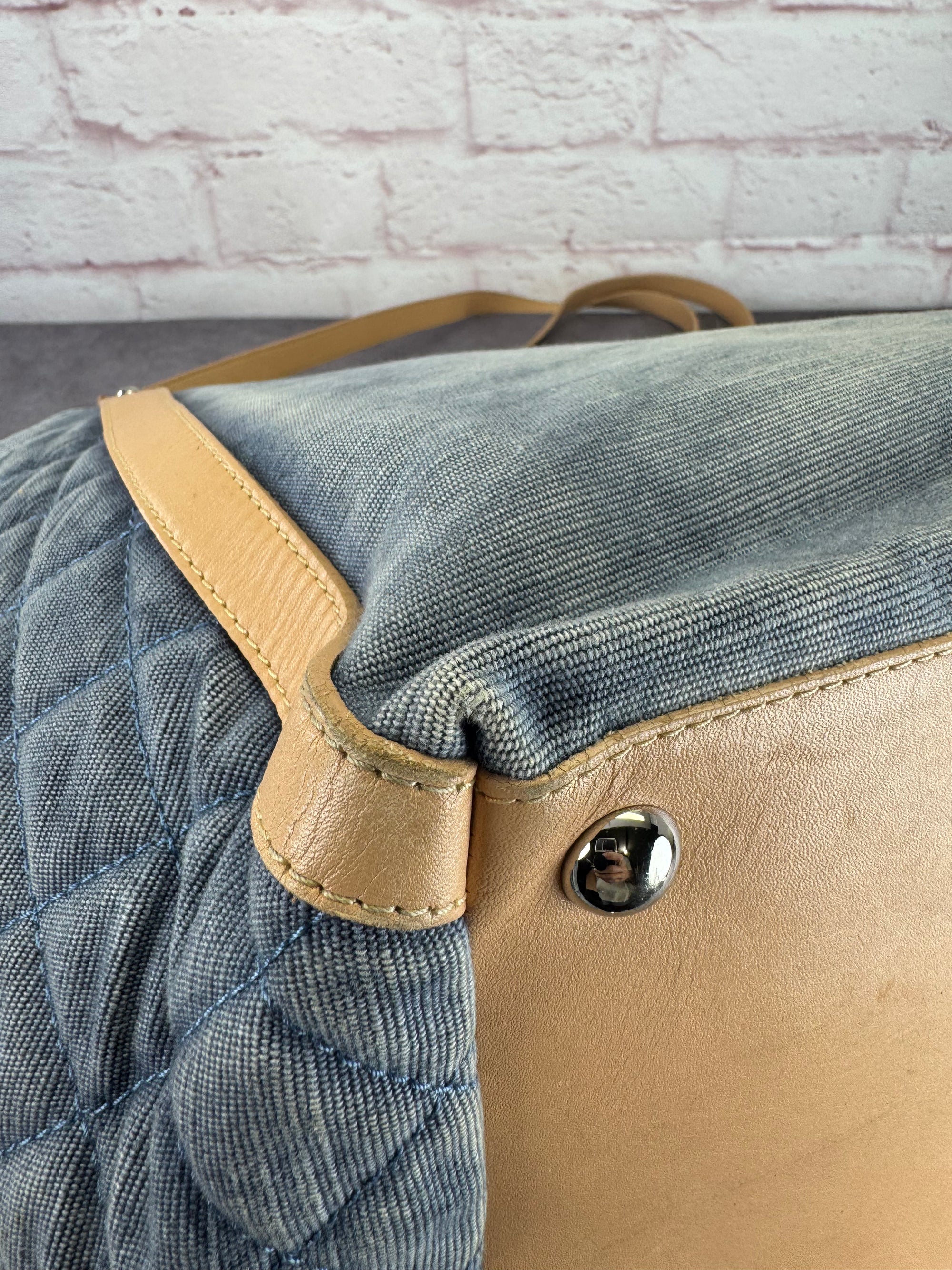 Chanel '11 Resort Collection Applique Flower Camellia Quilted Denim Tote