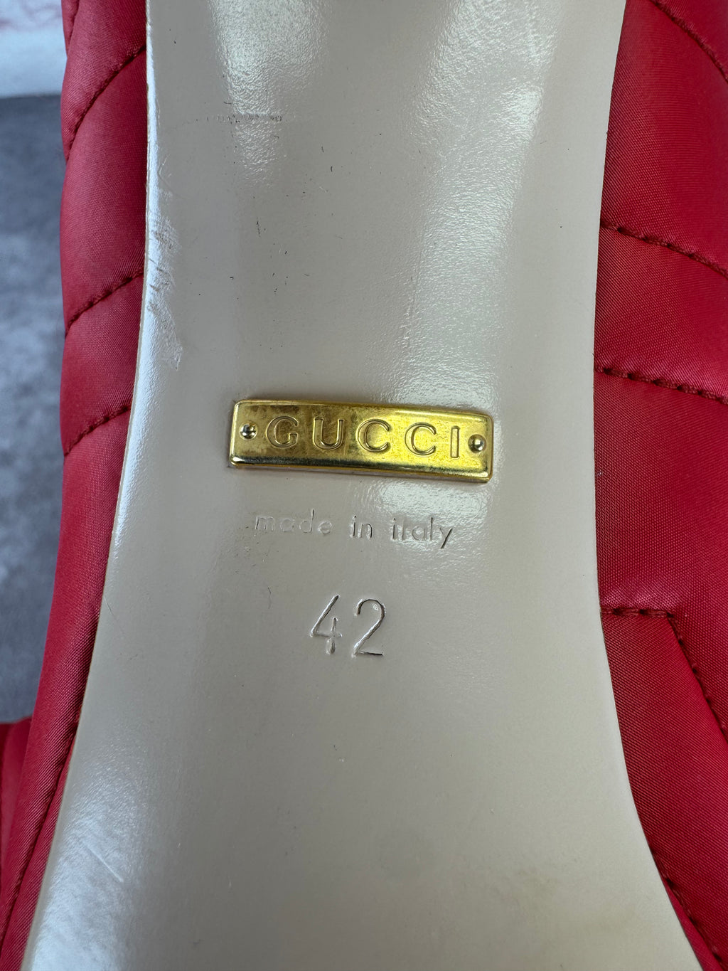 Gucci GG Matelasse Slouchy 95mm Quilted Nylon Heeled Boots 42