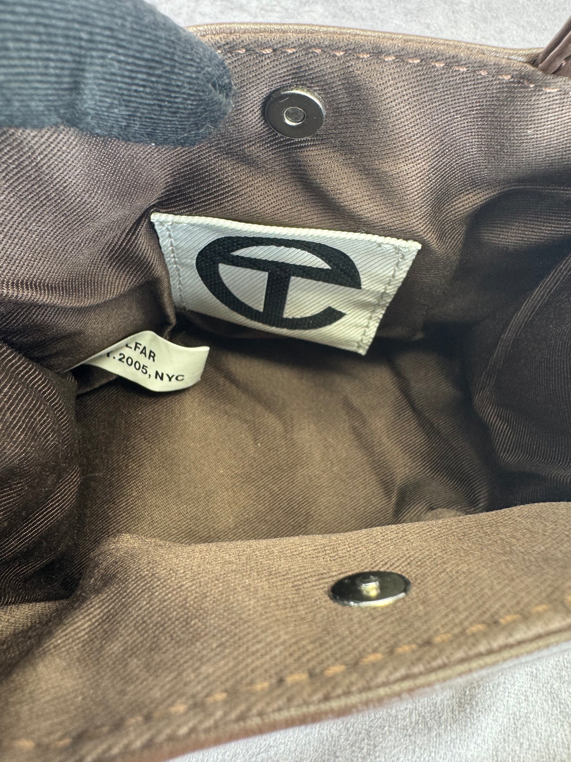 Telfar Small Chocolate Leather Shoulder Bag