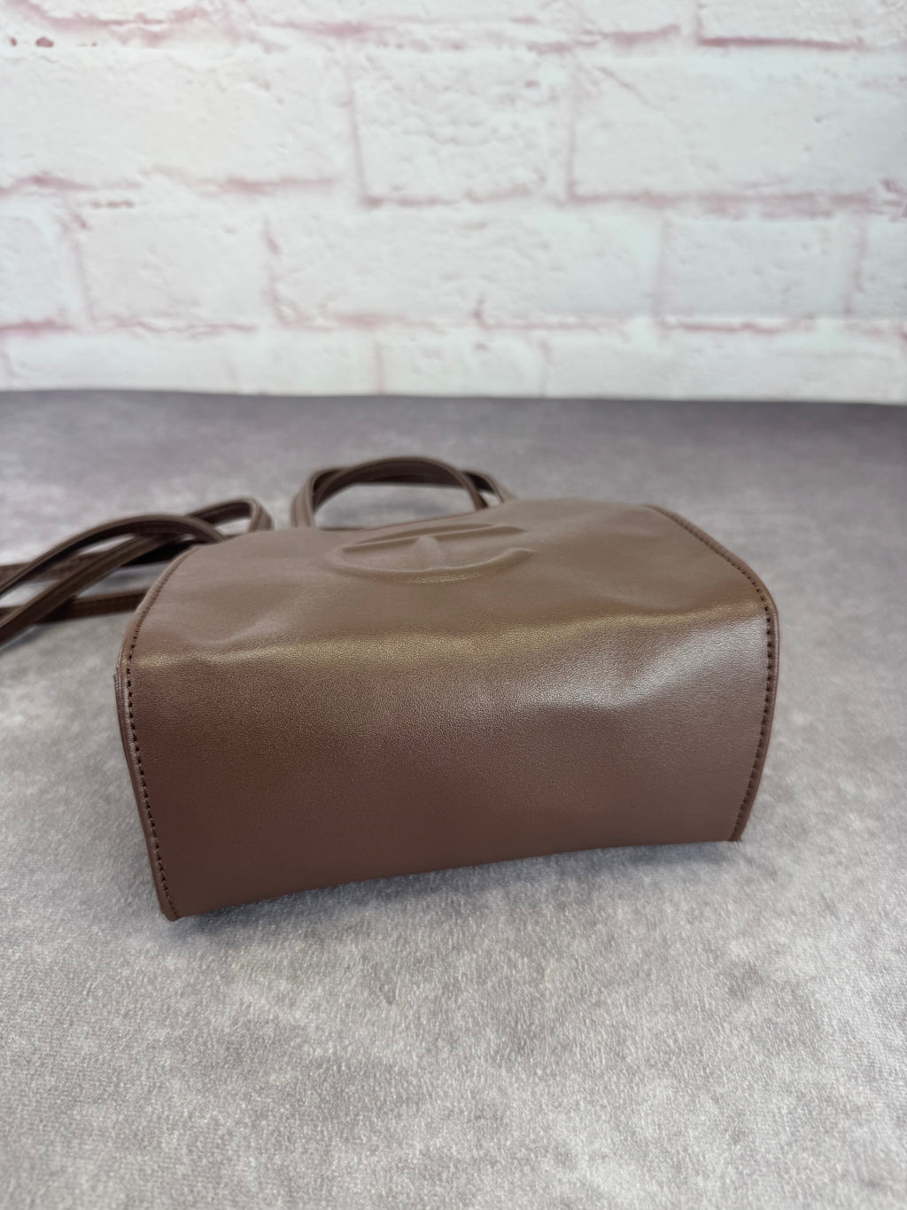 Telfar Small Chocolate Leather Shoulder Bag