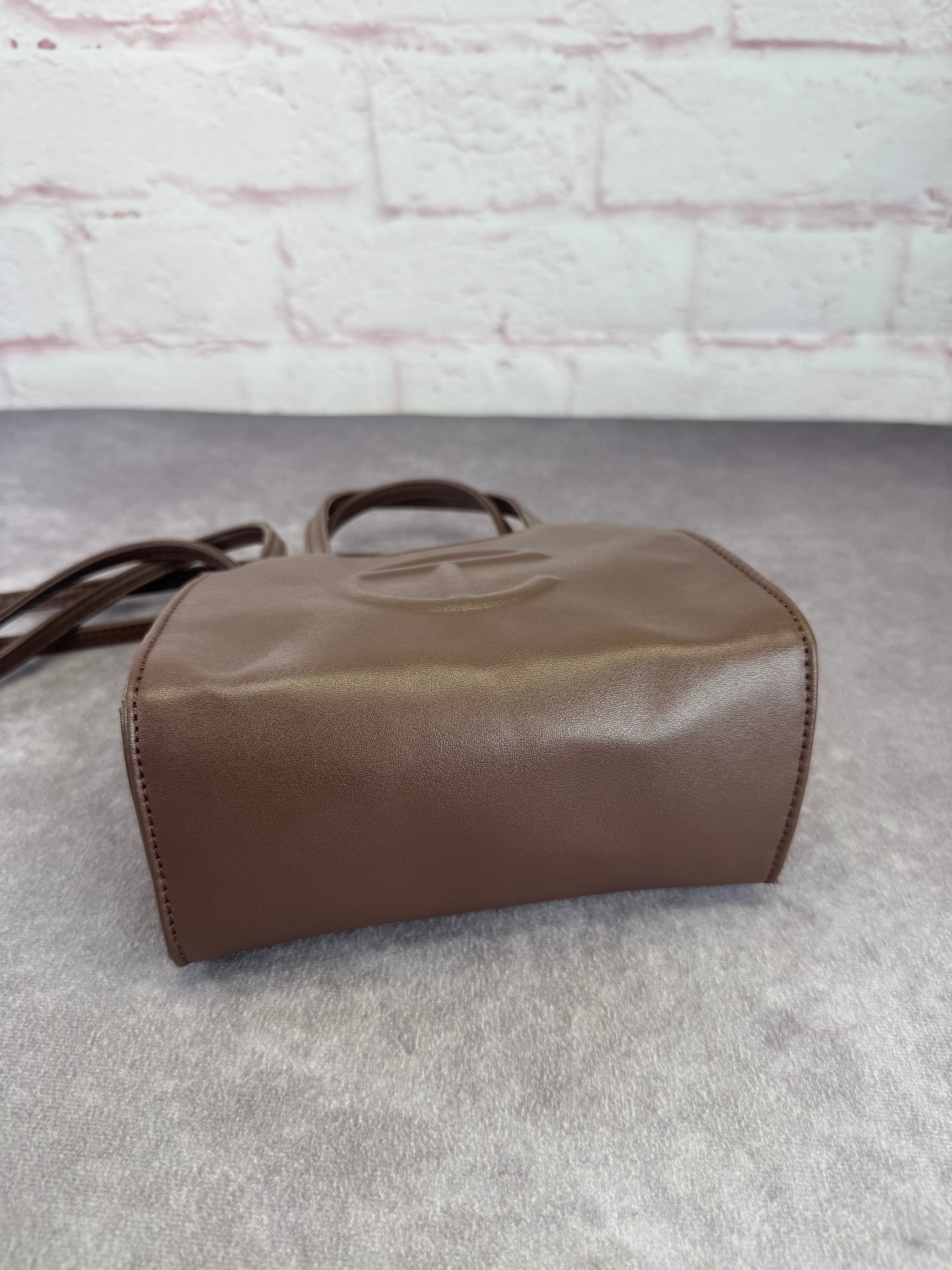 Telfar Small Chocolate Leather Shoulder Bag
