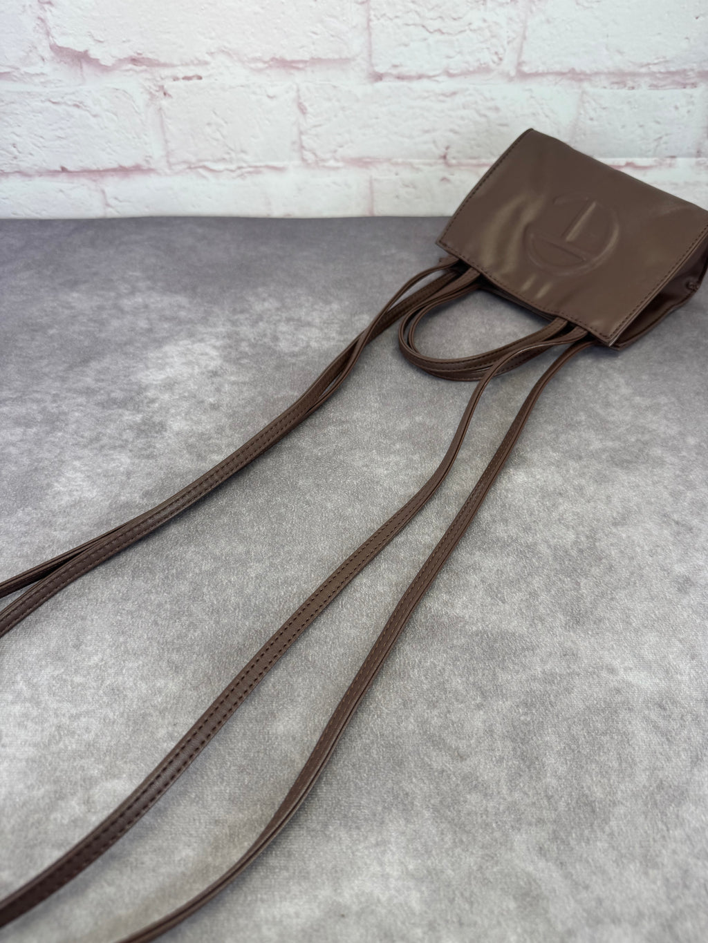 Telfar Small Chocolate Leather Shoulder Bag