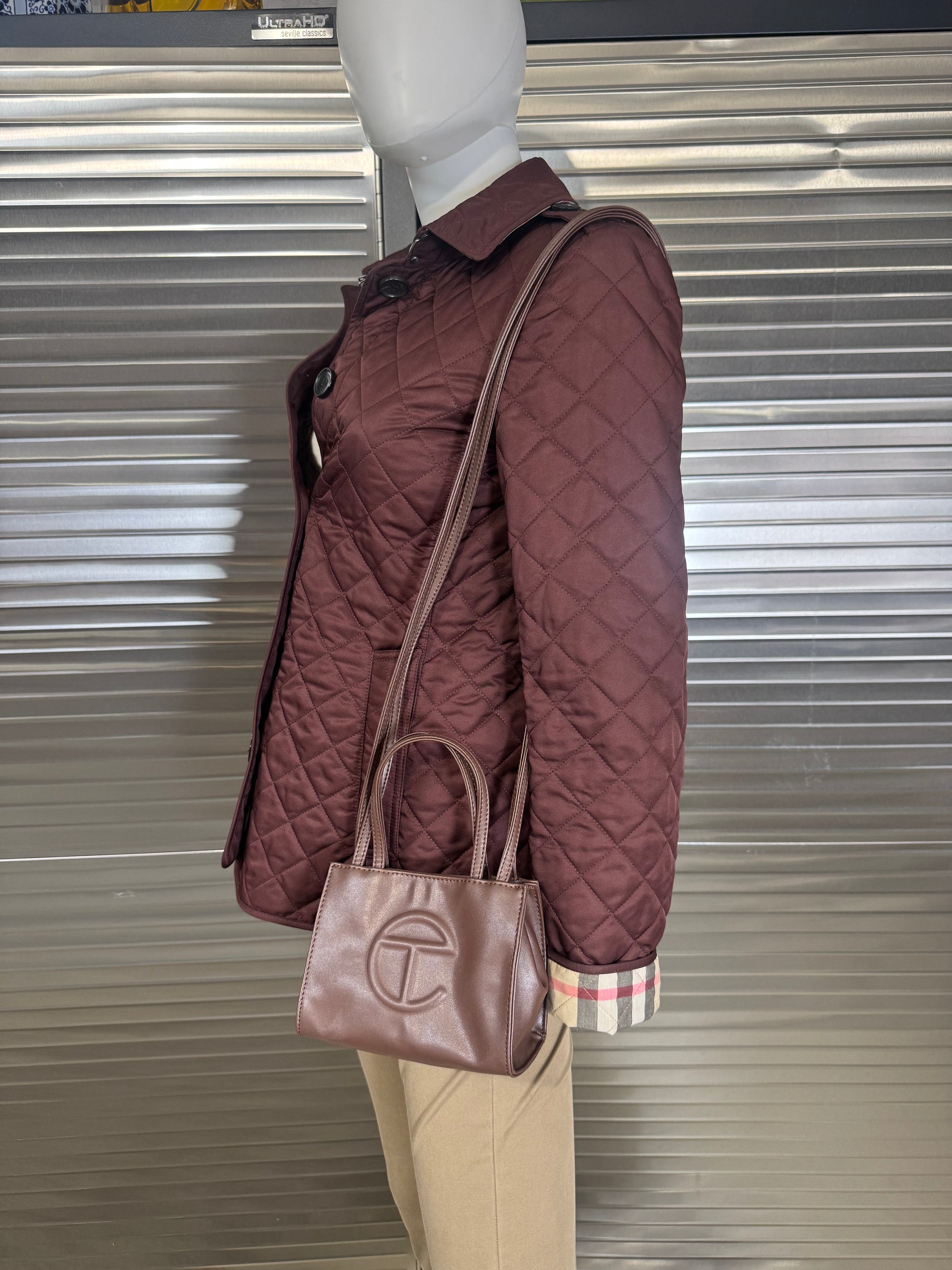 Telfar Small Chocolate Leather Shoulder Bag