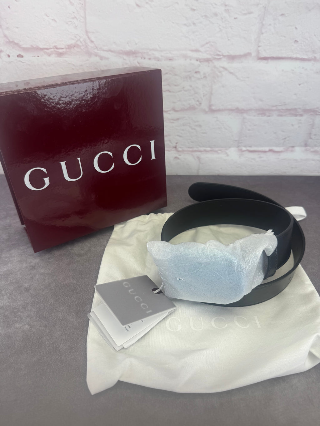 Gucci Black Double GG Marmont Wide Belt
