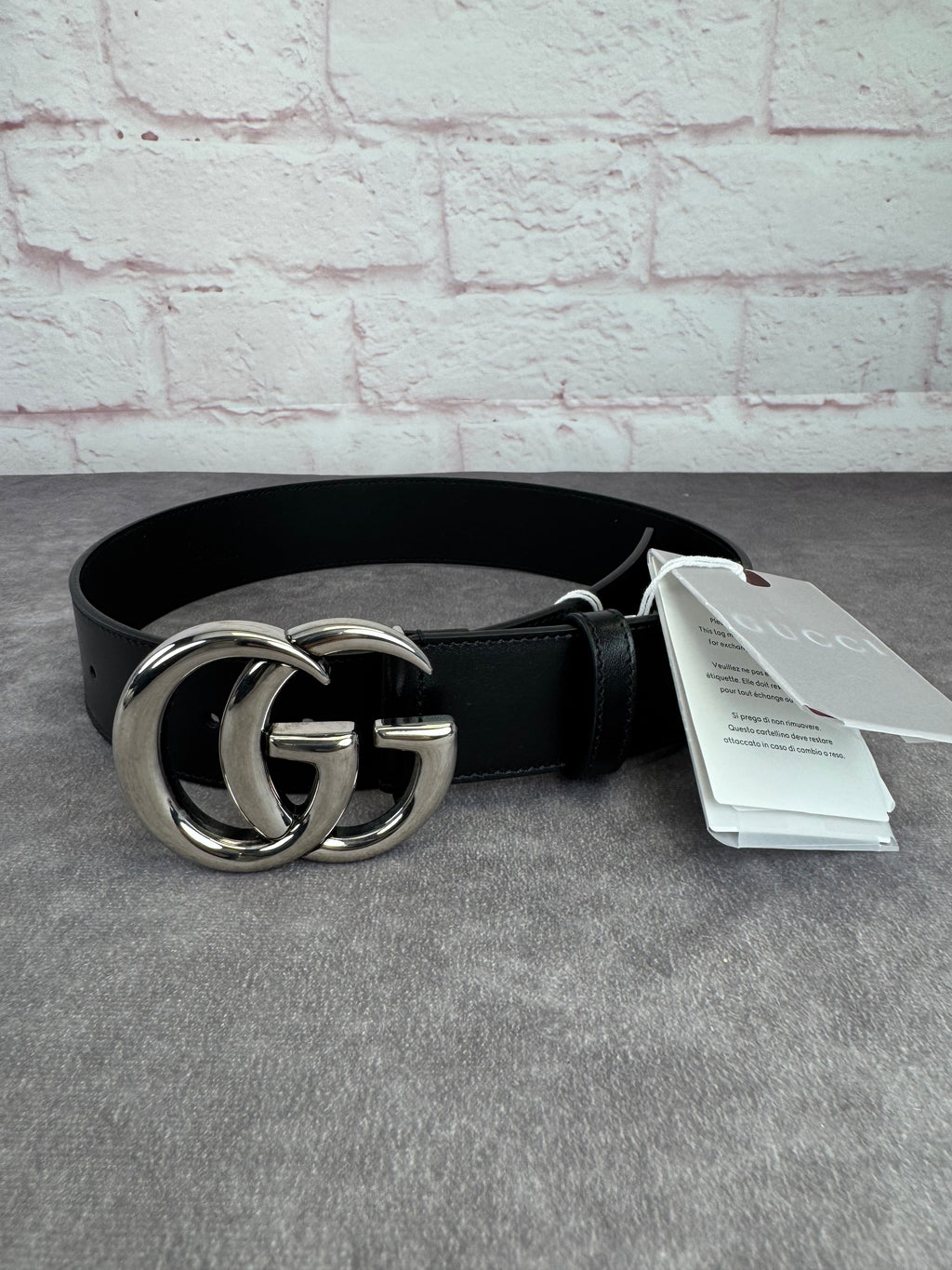 Gucci Black Double GG Marmont Wide Belt