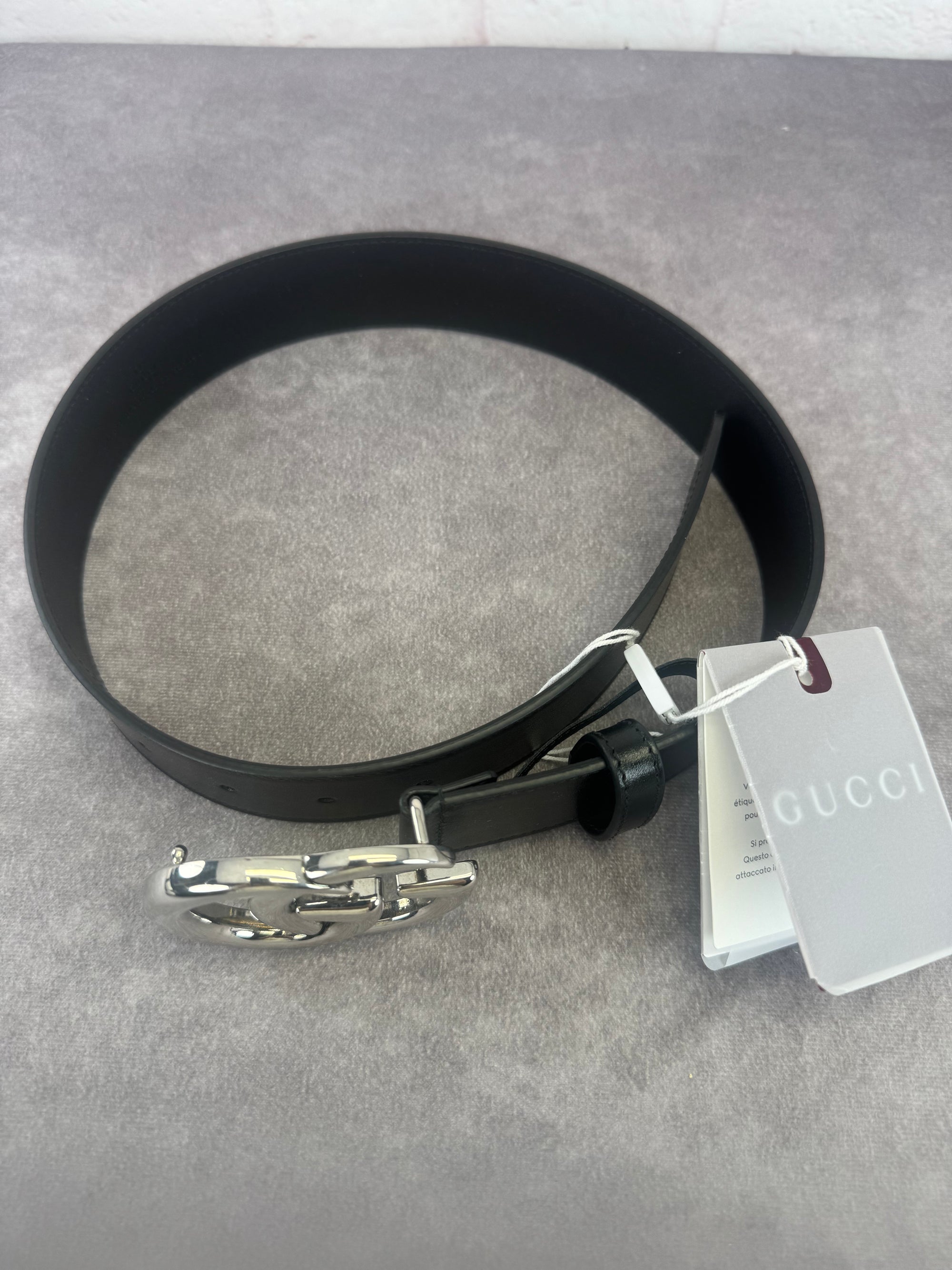 Gucci Black Double GG Marmont Wide Belt