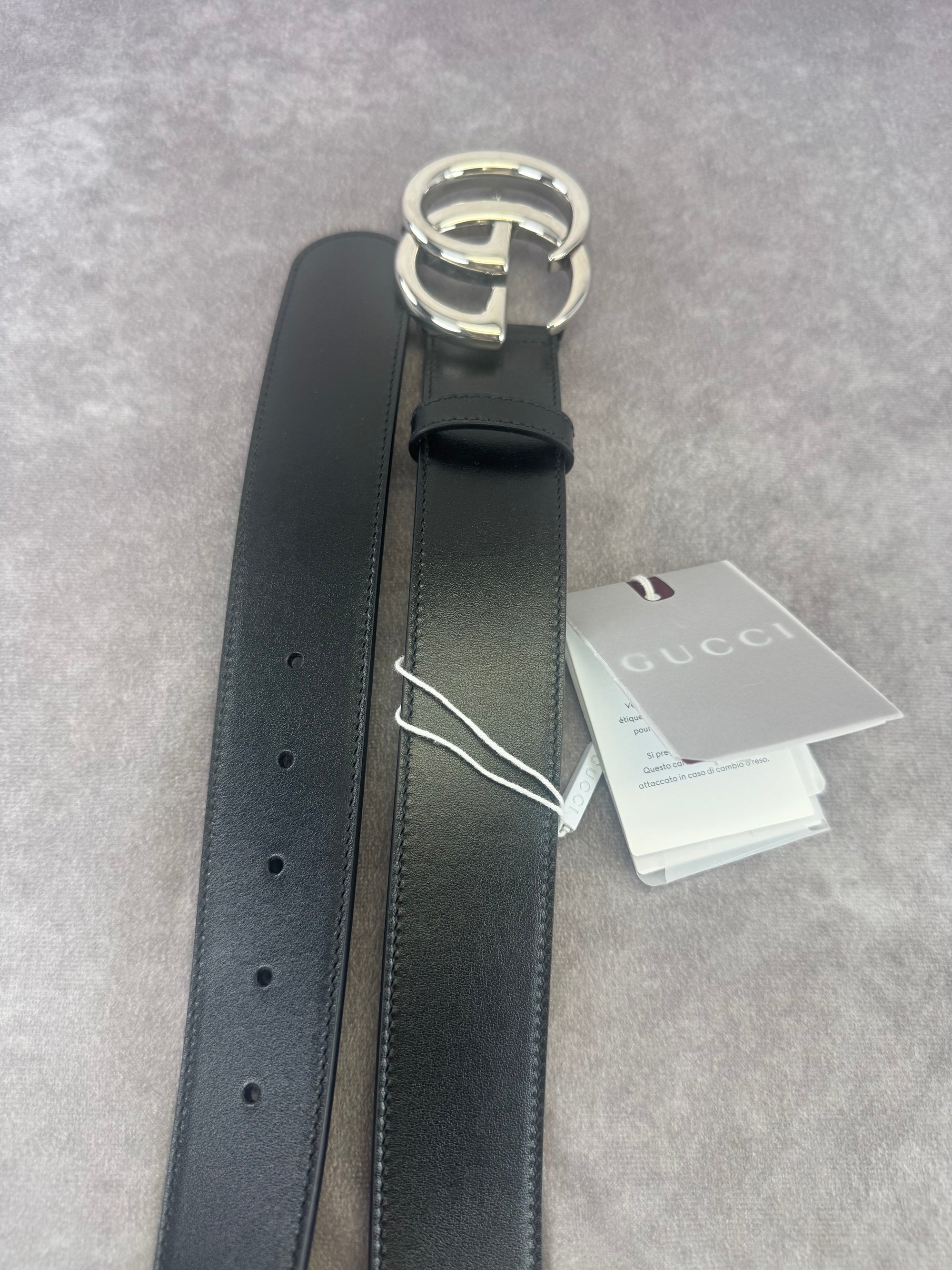 Gucci Black Double GG Marmont Wide Belt