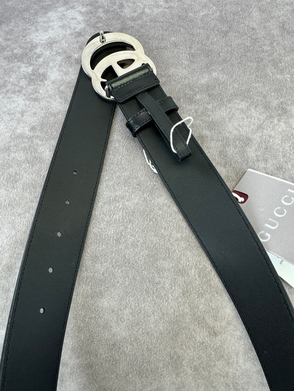 Gucci Black Double GG Marmont Wide Belt