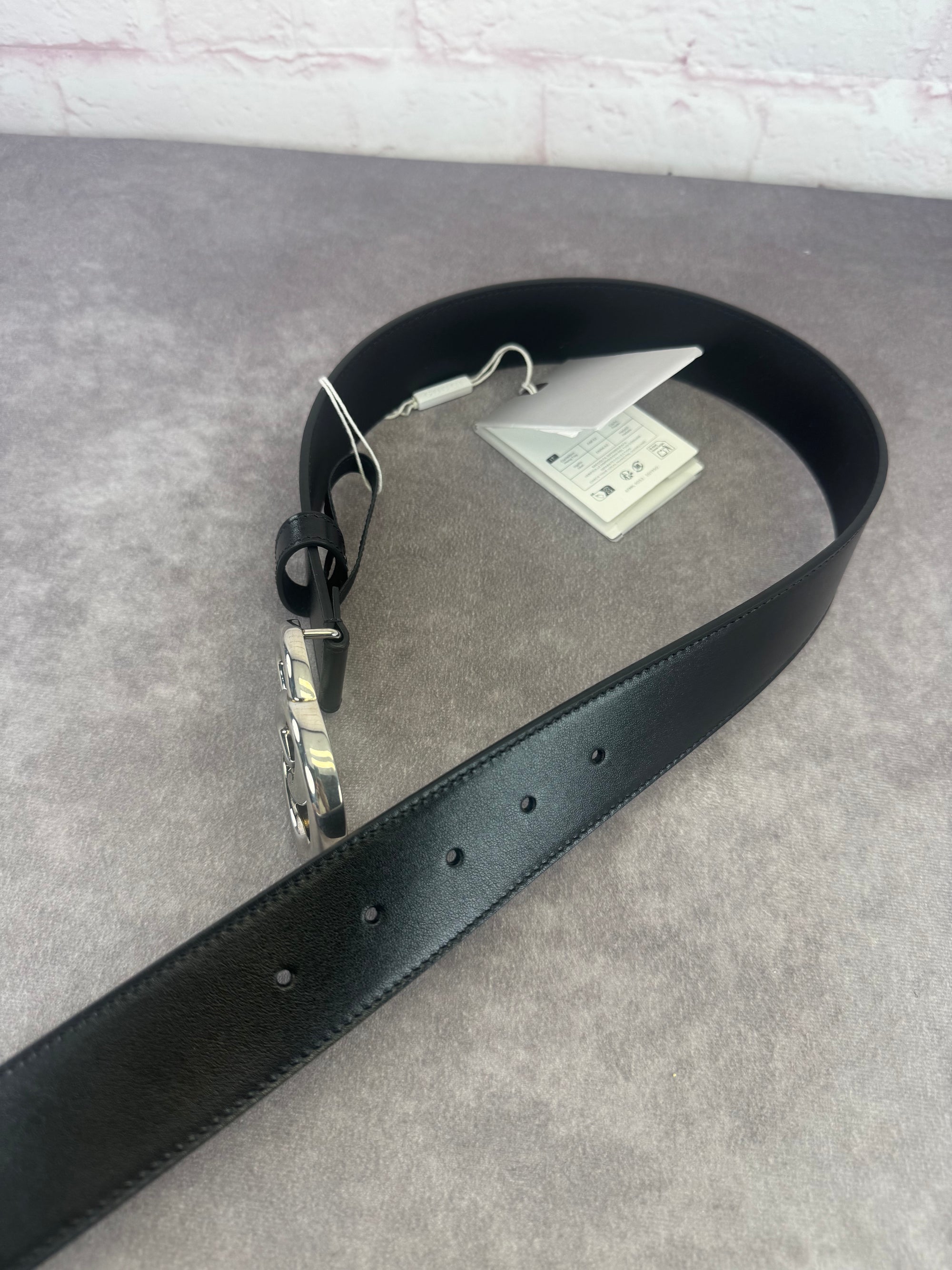 Gucci Black Double GG Marmont Wide Belt