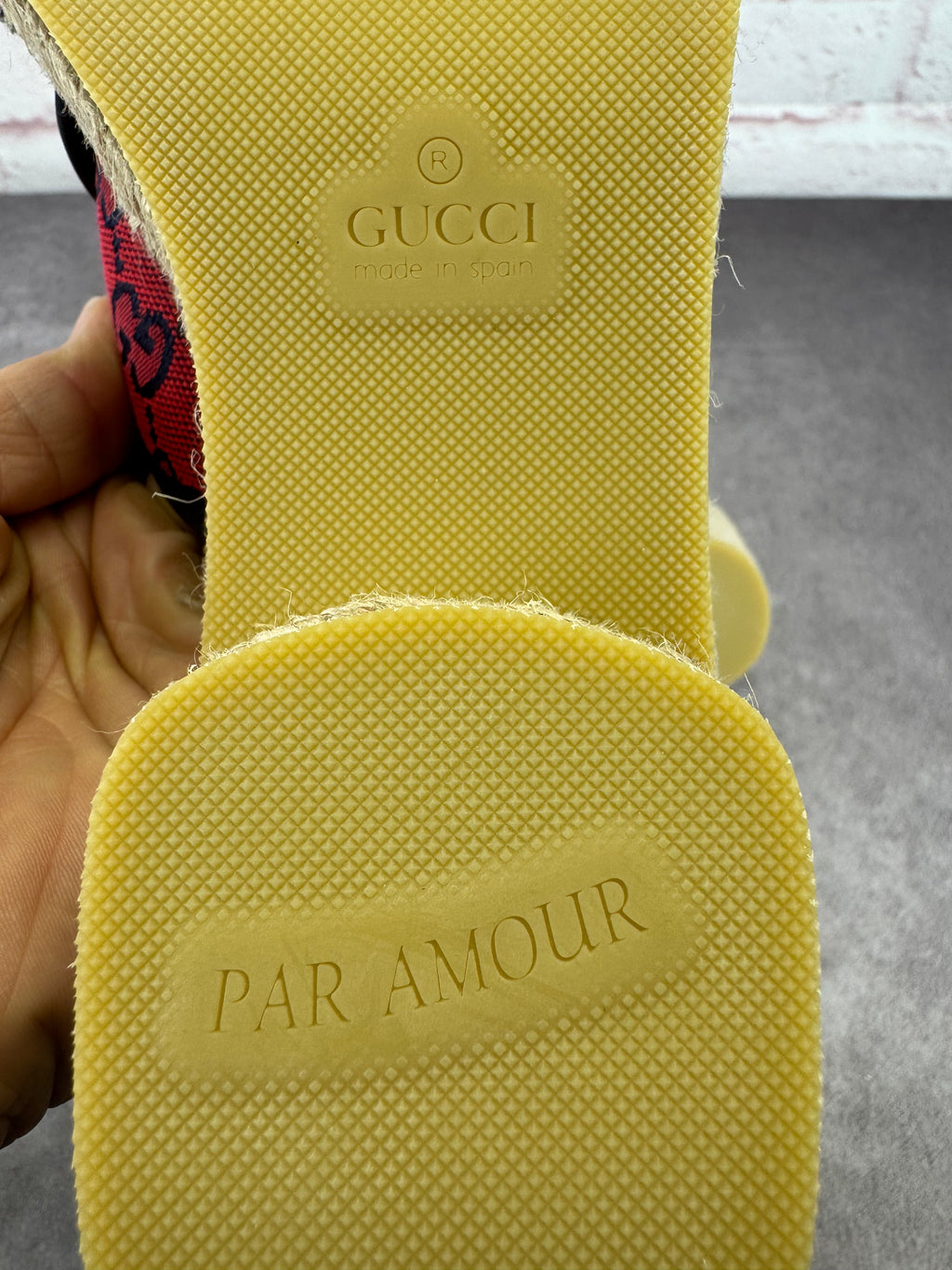 Gucci Criss Cross Multicolor GG Canvas Espadrille Sandals 37