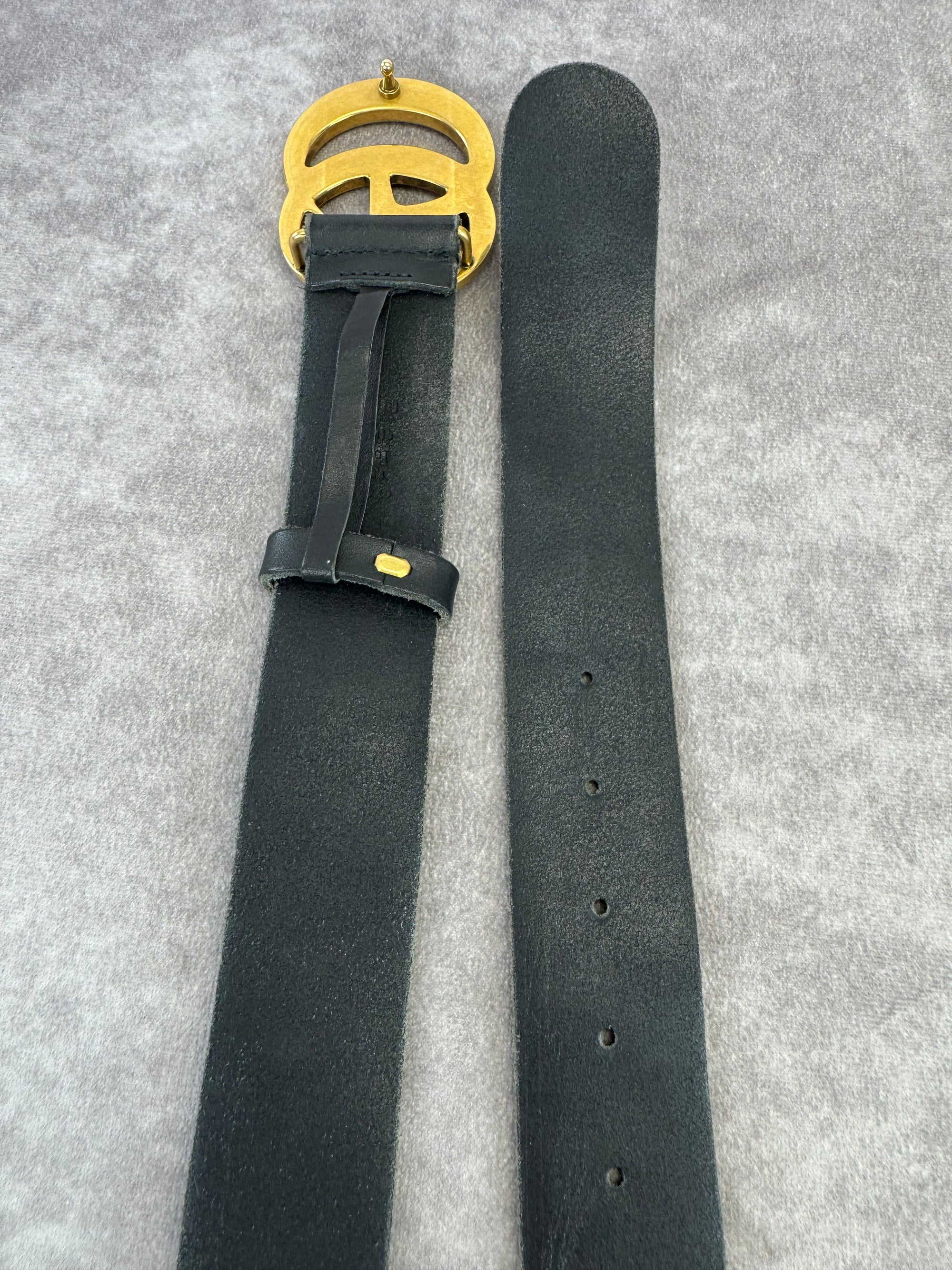 Gucci Wide Double GG Marmont Distressed Belt 85/34