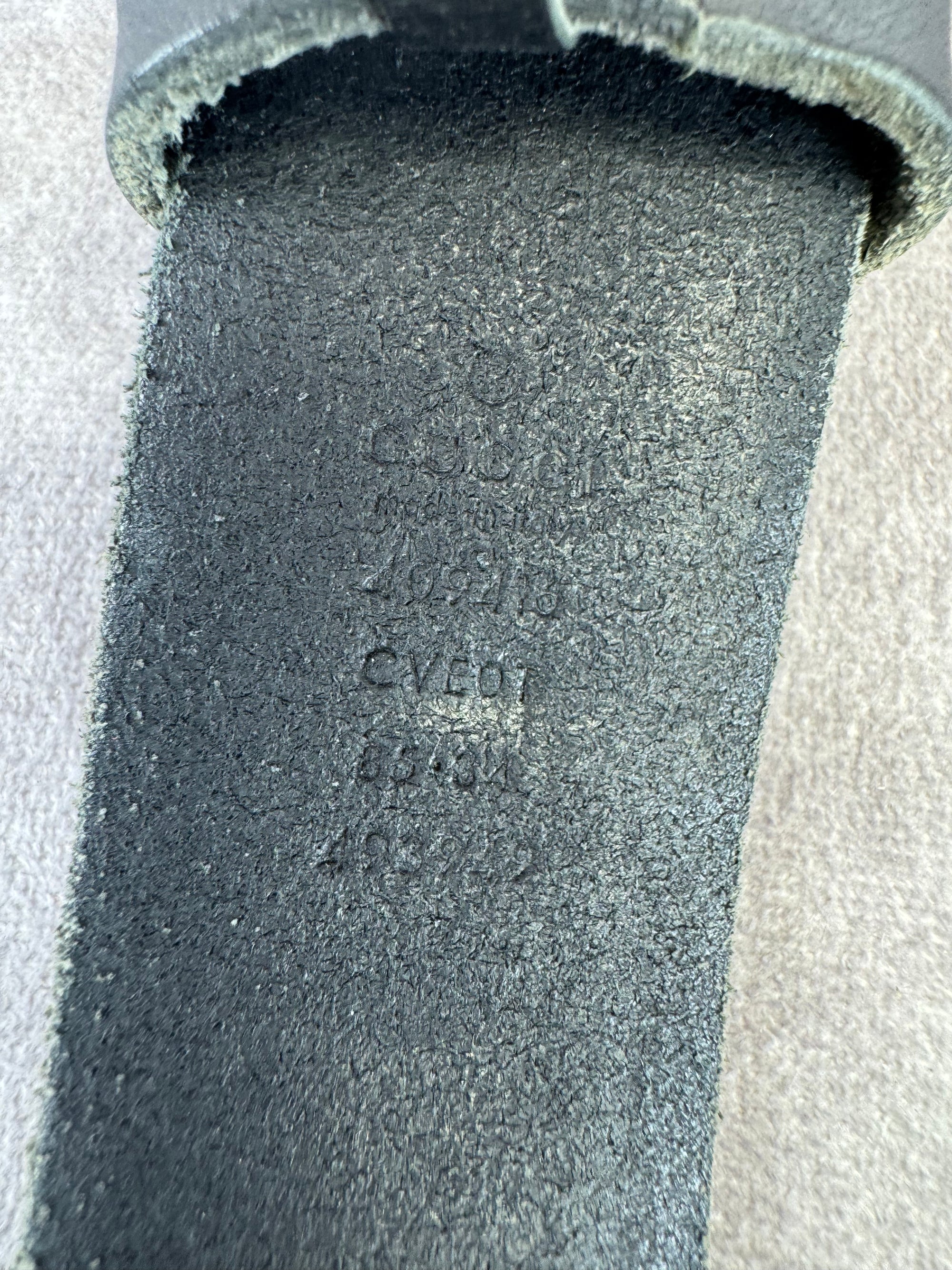 Gucci Wide Double GG Marmont Distressed Belt 85/34