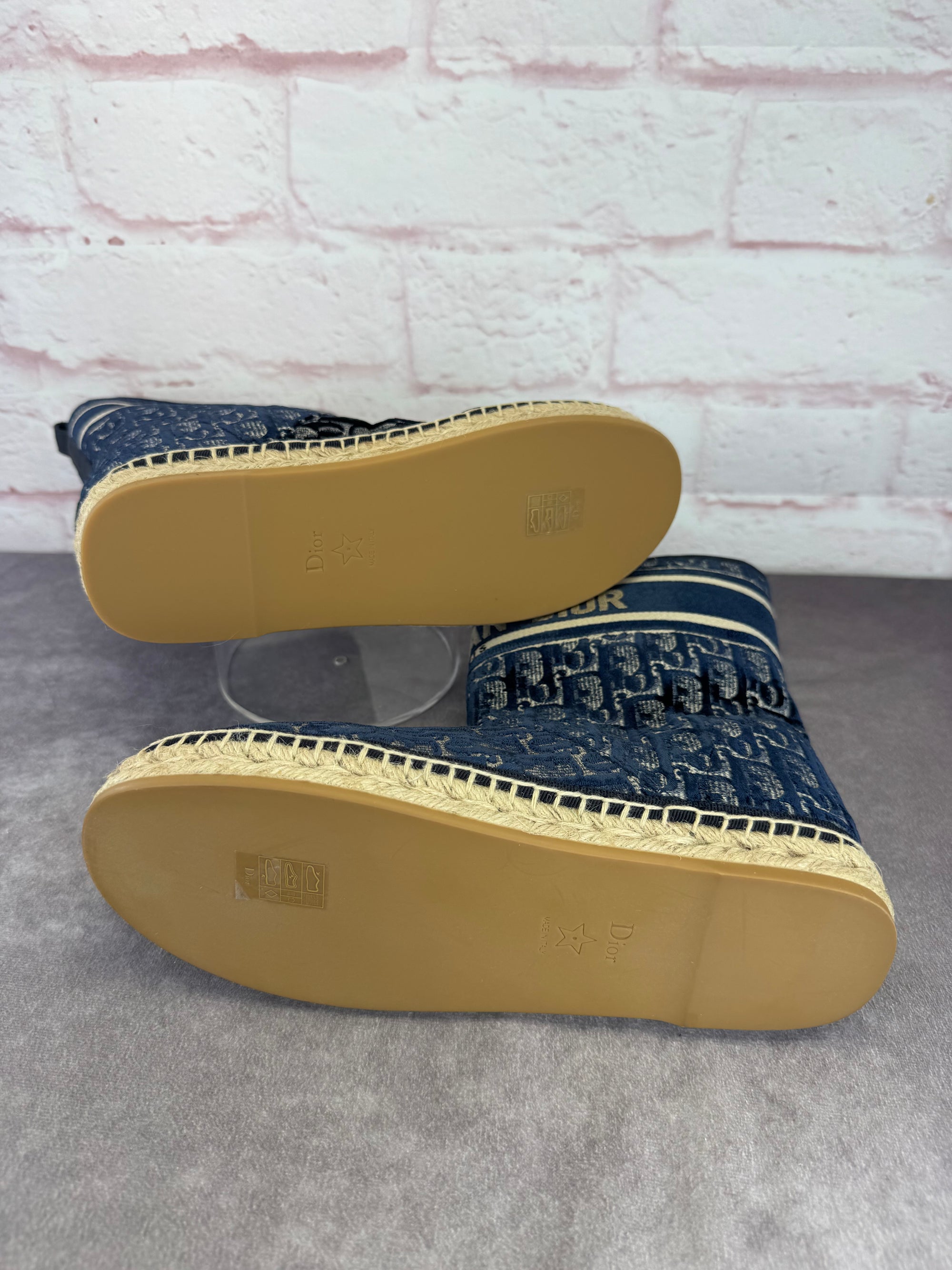 Christian Dior Velvet Oblique Granville Espadrille Boots 38.5