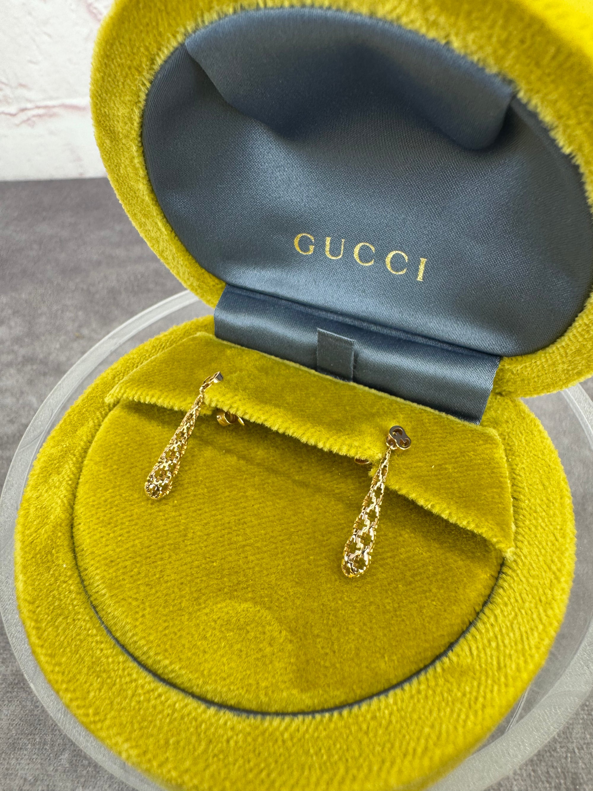 Gucci Diamantissima 18k Yellow Gold Small Drop Earrings