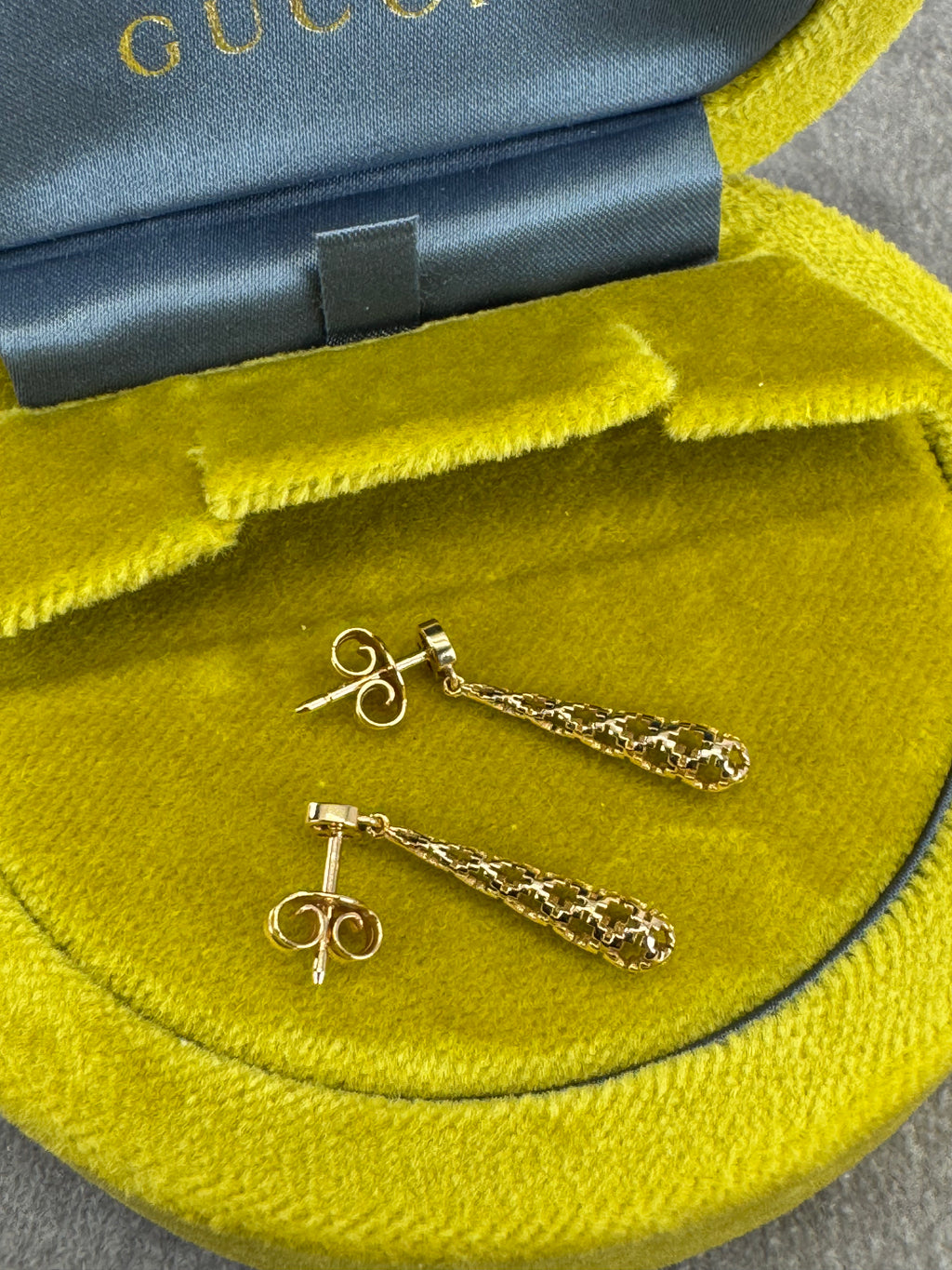 Gucci Diamantissima 18k Yellow Gold Small Drop Earrings