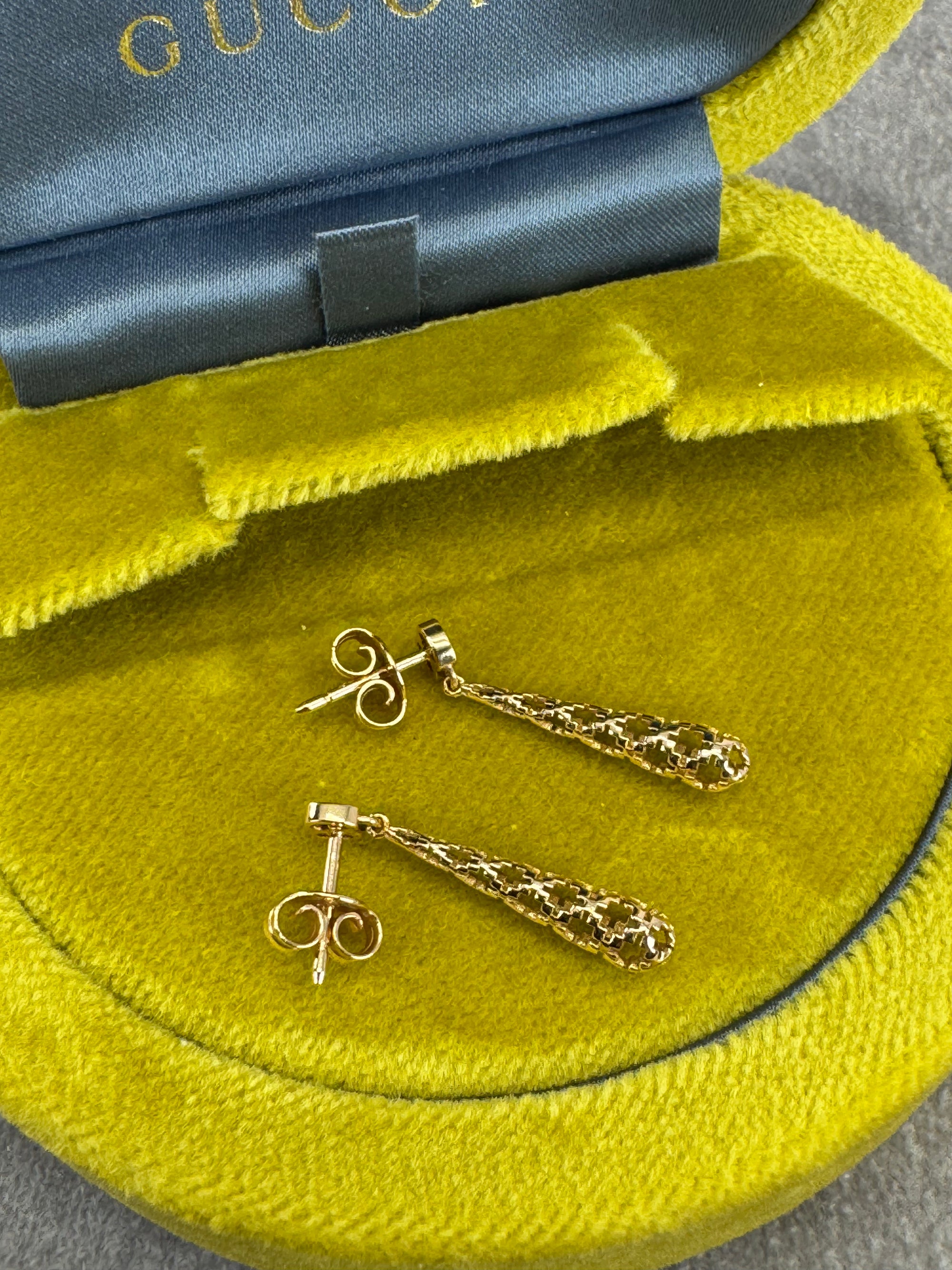 Gucci Diamantissima 18k Yellow Gold Small Drop Earrings