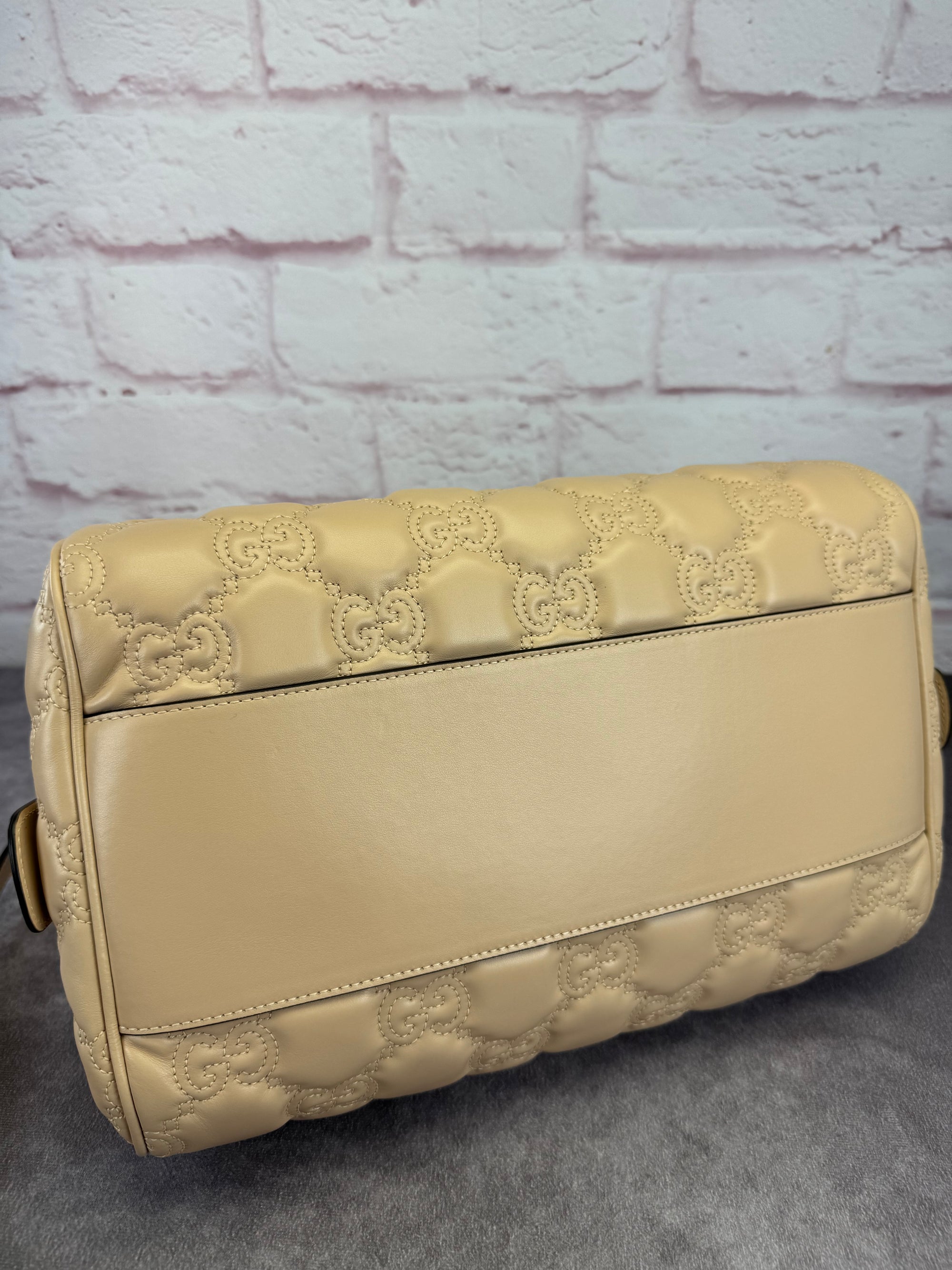 Gucci Beige Matelasse Medium Boston Bag