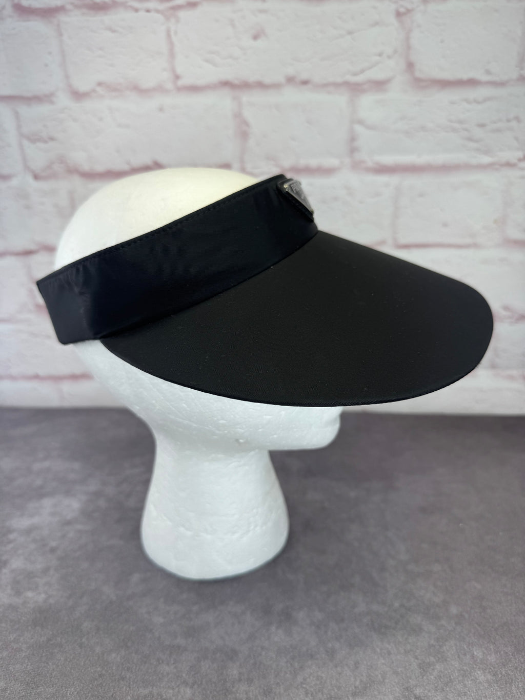 Prada Triango Metal Triangle Loops Womens Visor Medium