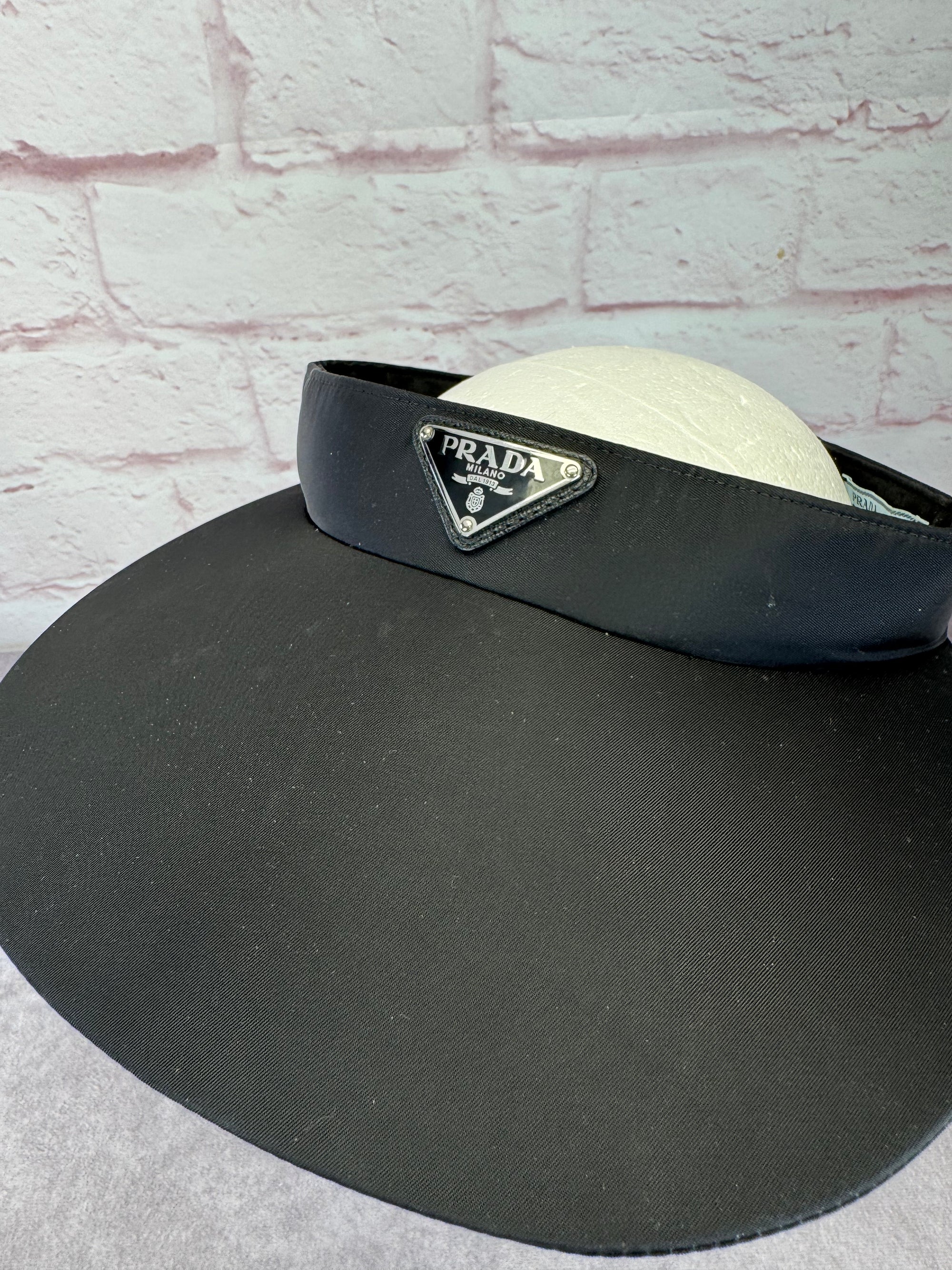 Prada Triango Metal Triangle Loops Womens Visor Medium