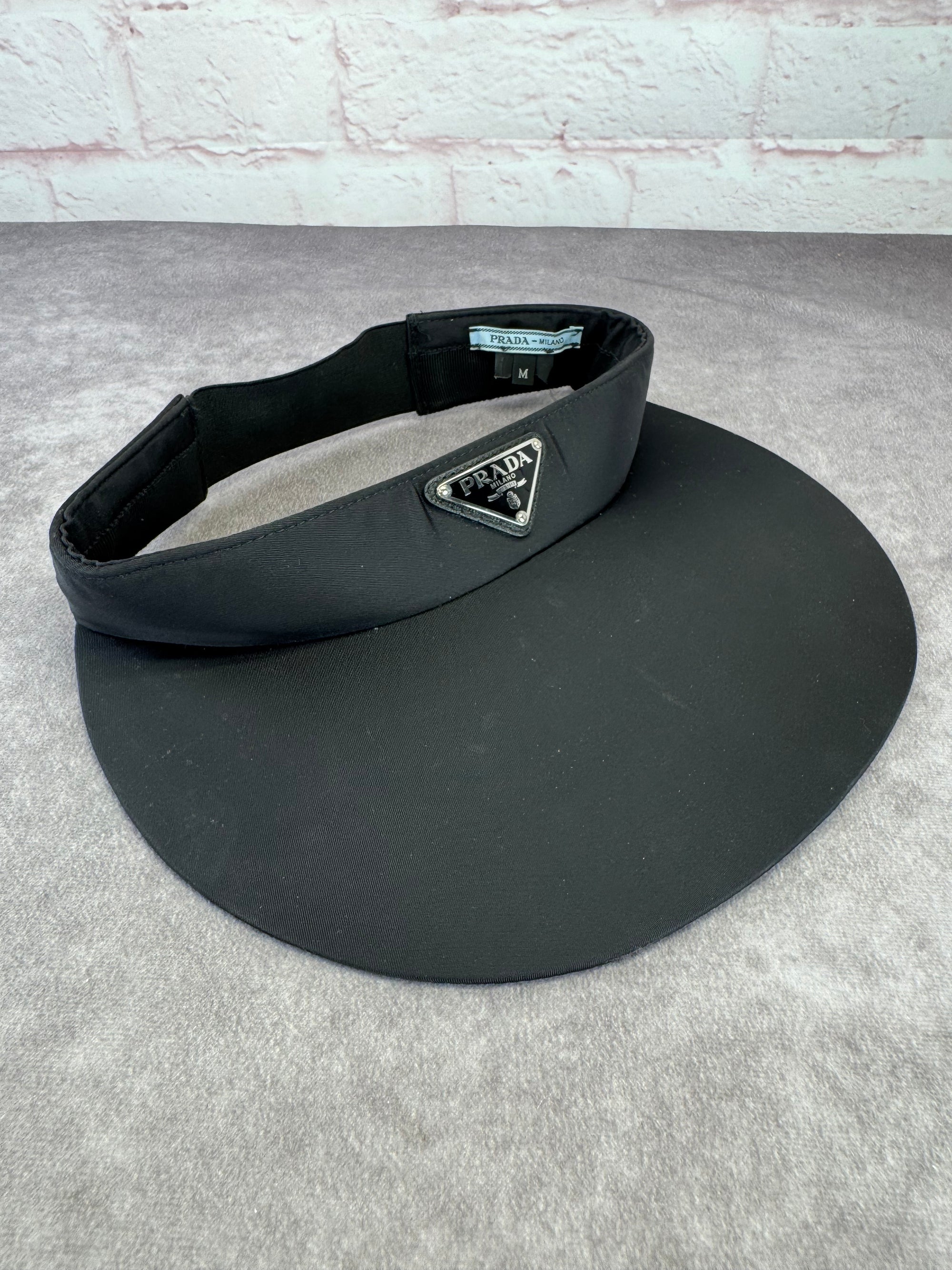 Prada Triango Metal Triangle Loops Womens Visor Medium
