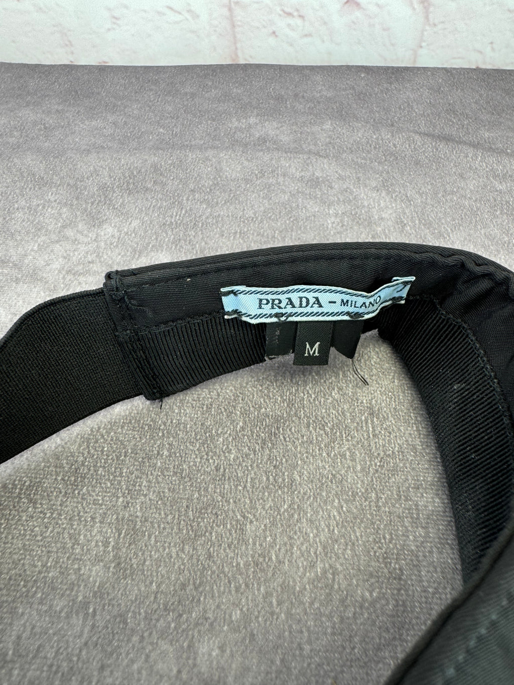 Prada Triango Metal Triangle Loops Womens Visor Medium