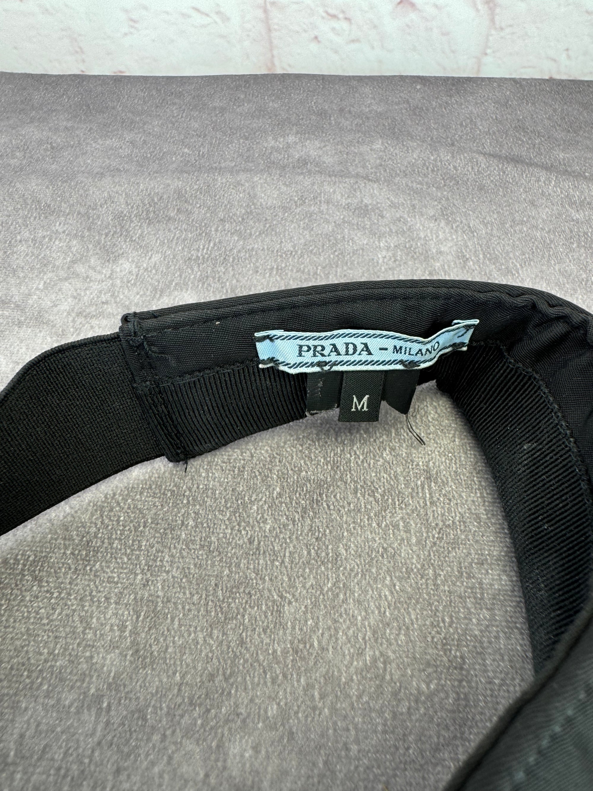 Prada Triango Metal Triangle Loops Womens Visor Medium