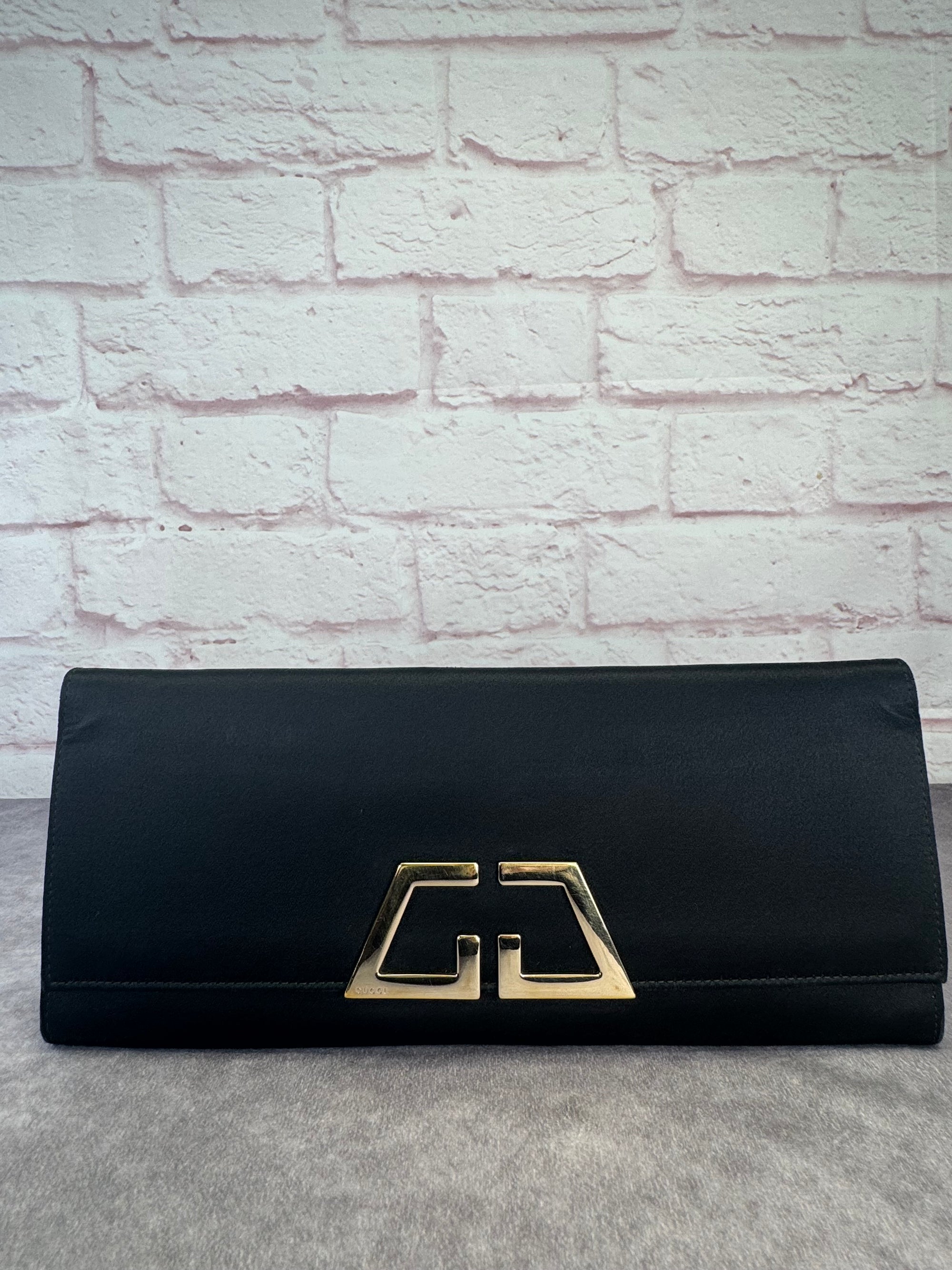 Gucci Tom Ford Large Satin Clutch Black