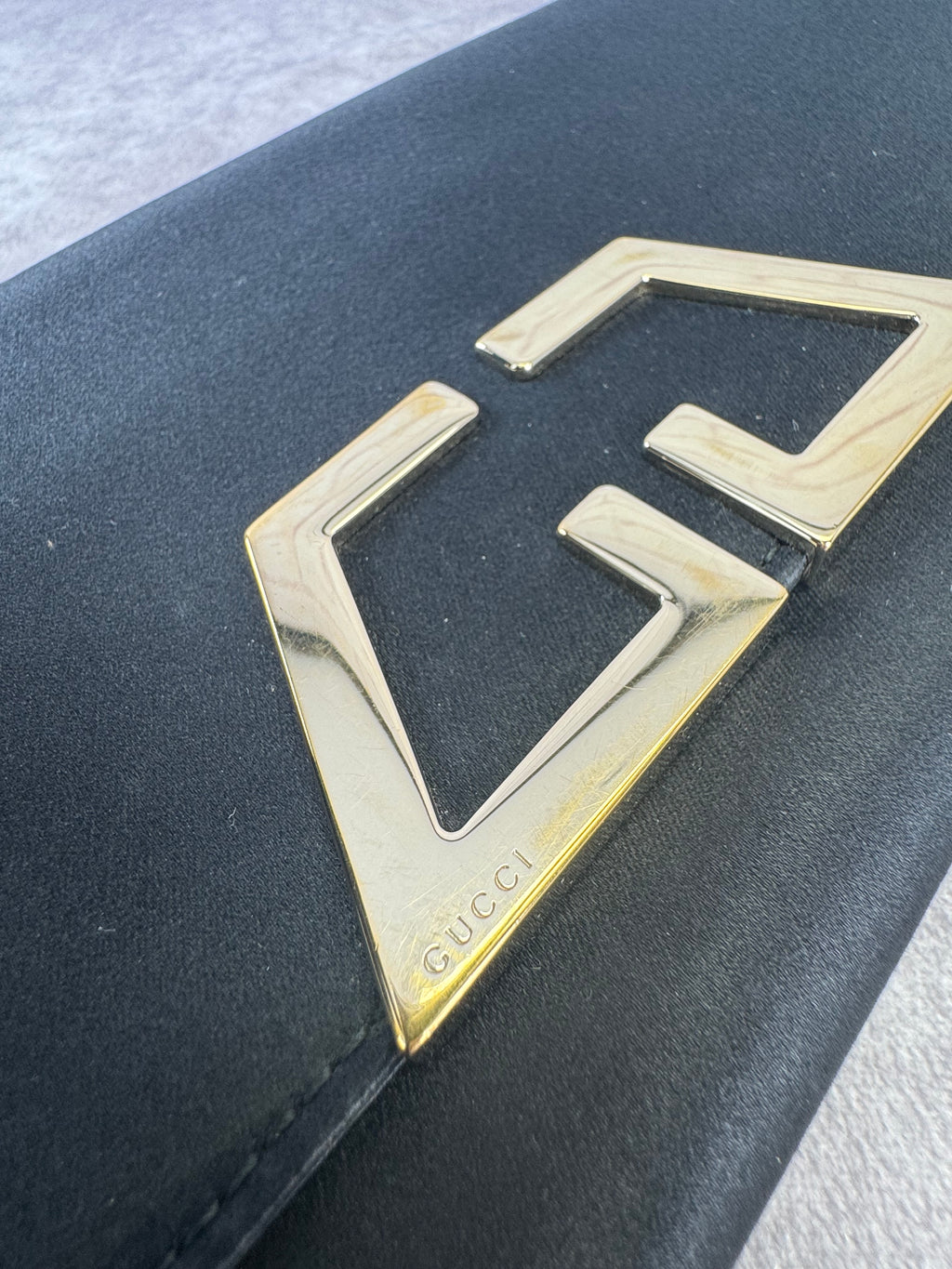 Gucci Tom Ford Large Satin Clutch Black