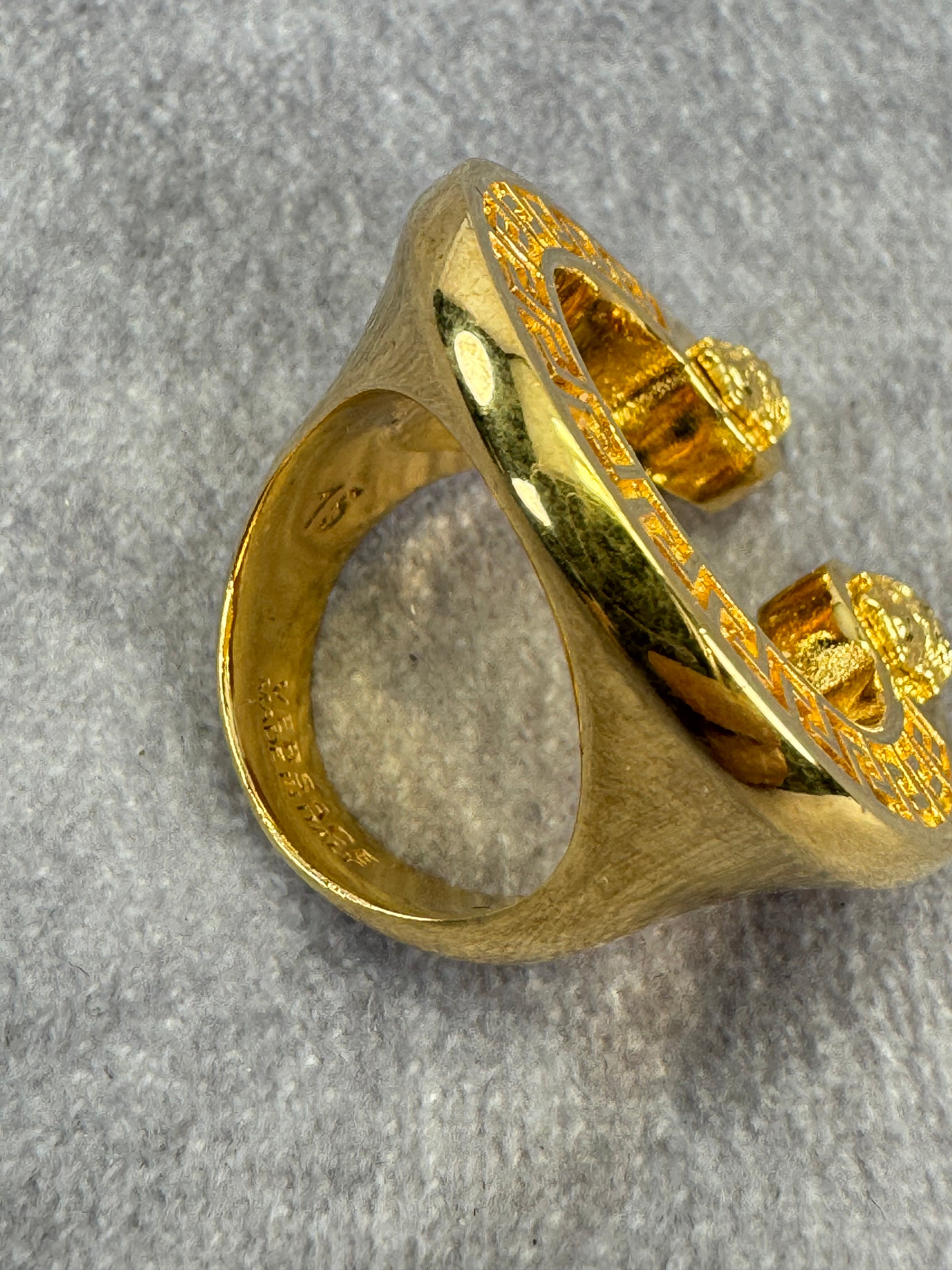 Versace Unisex Medusa Gold Rodeo Ring