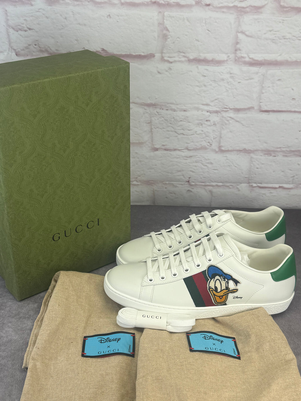 Gucci x Disney NIB Donald Duck Ace Web Low Top Sneakers