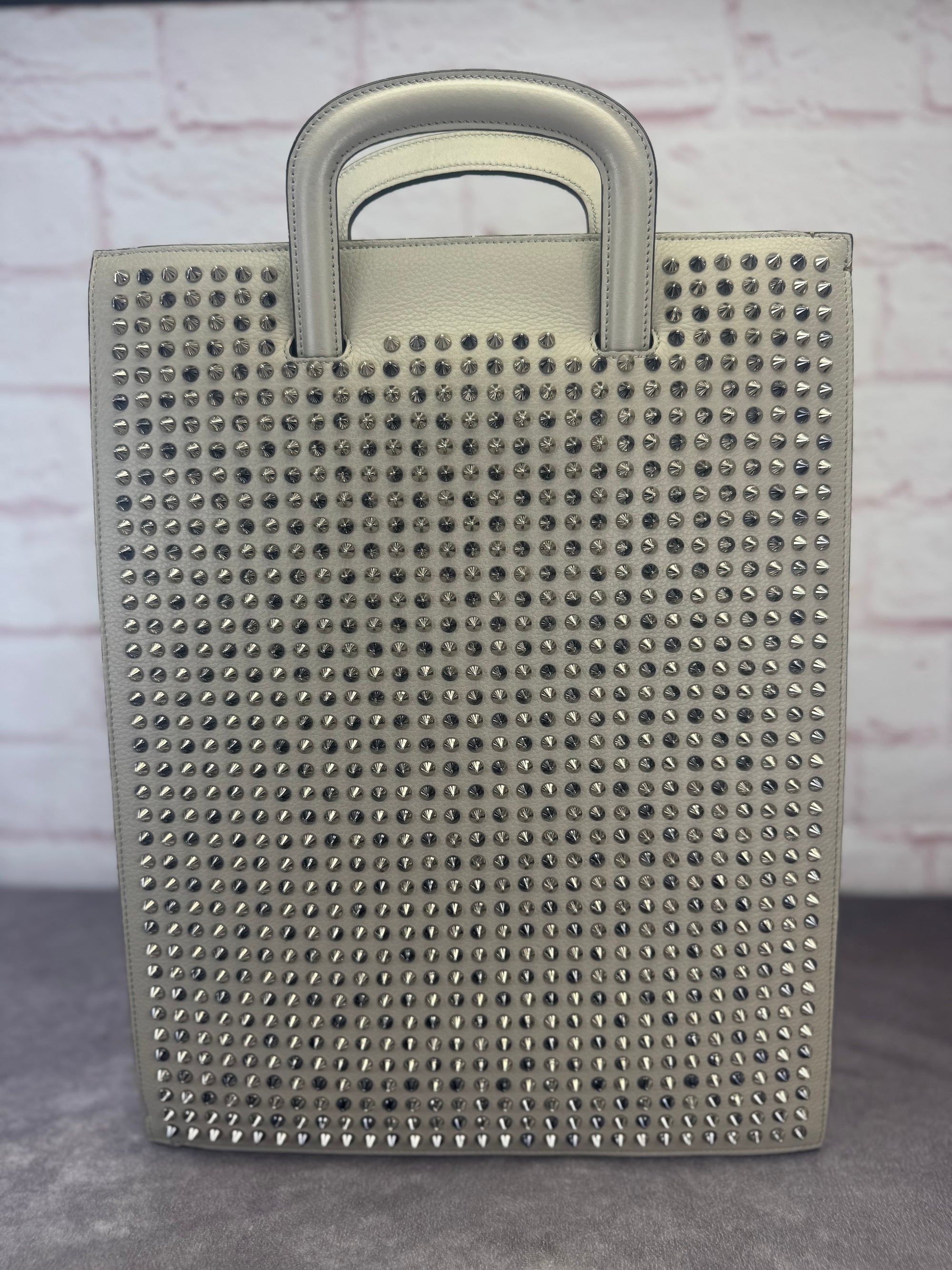 Christian Louboutin Trictrac Portfolio Leather Stud Spike Bag