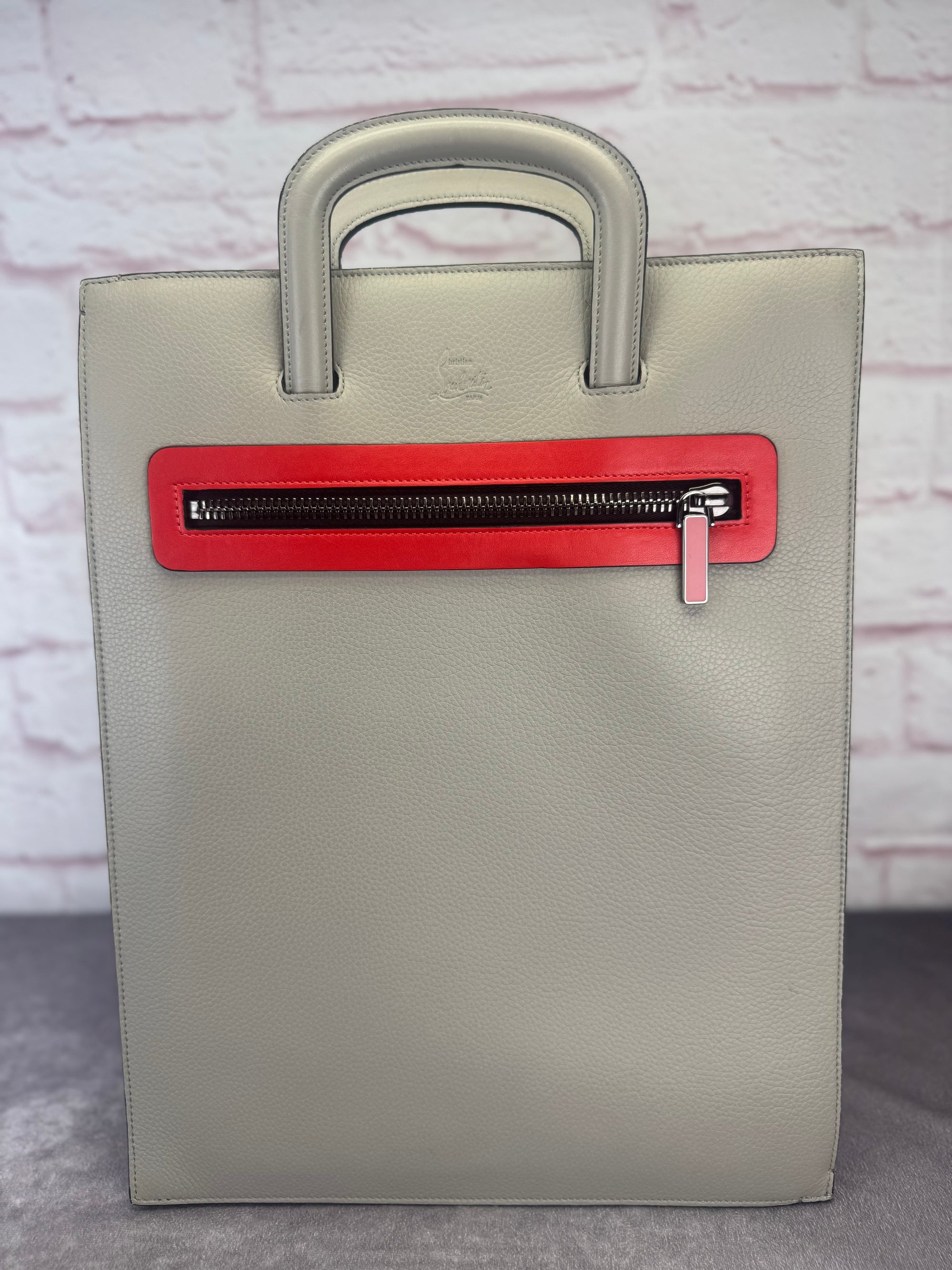 Christian Louboutin Trictrac Portfolio Leather Stud Spike Bag