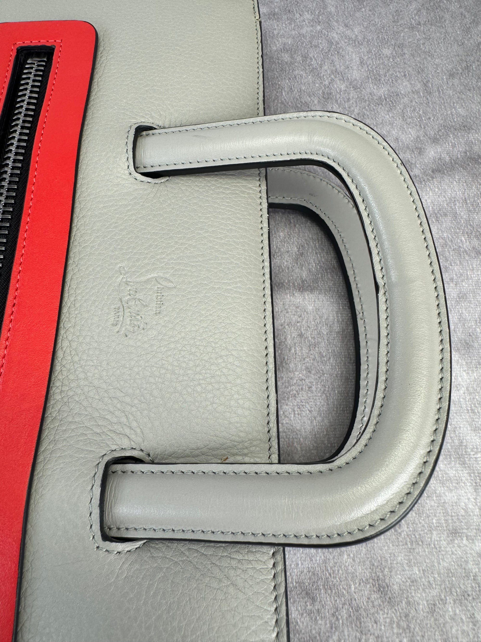 Christian Louboutin Trictrac Portfolio Leather Stud Spike Bag