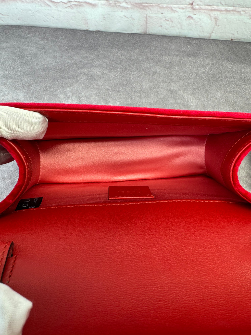 GUCCI Velvet Crystal Square G Shoulder Bag