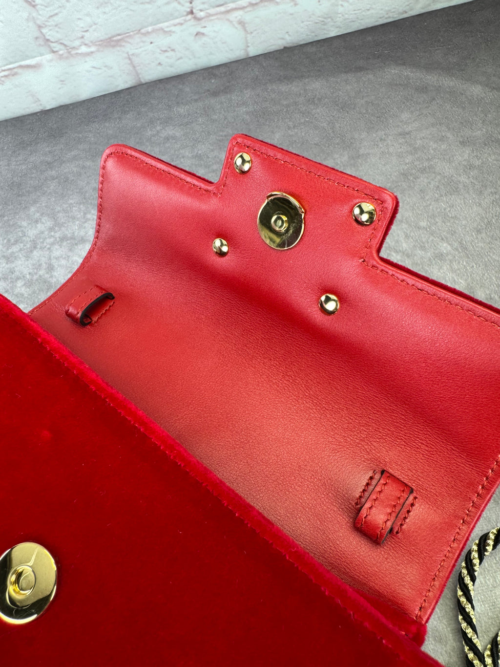 GUCCI Velvet Crystal Square G Shoulder Bag