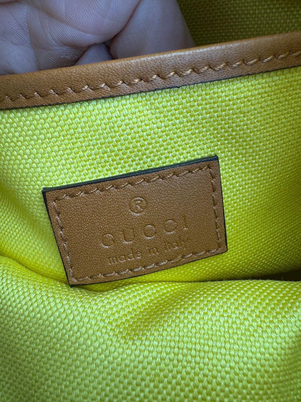 Gucci Jute Stripe Patch 2 Way Tote Bag
