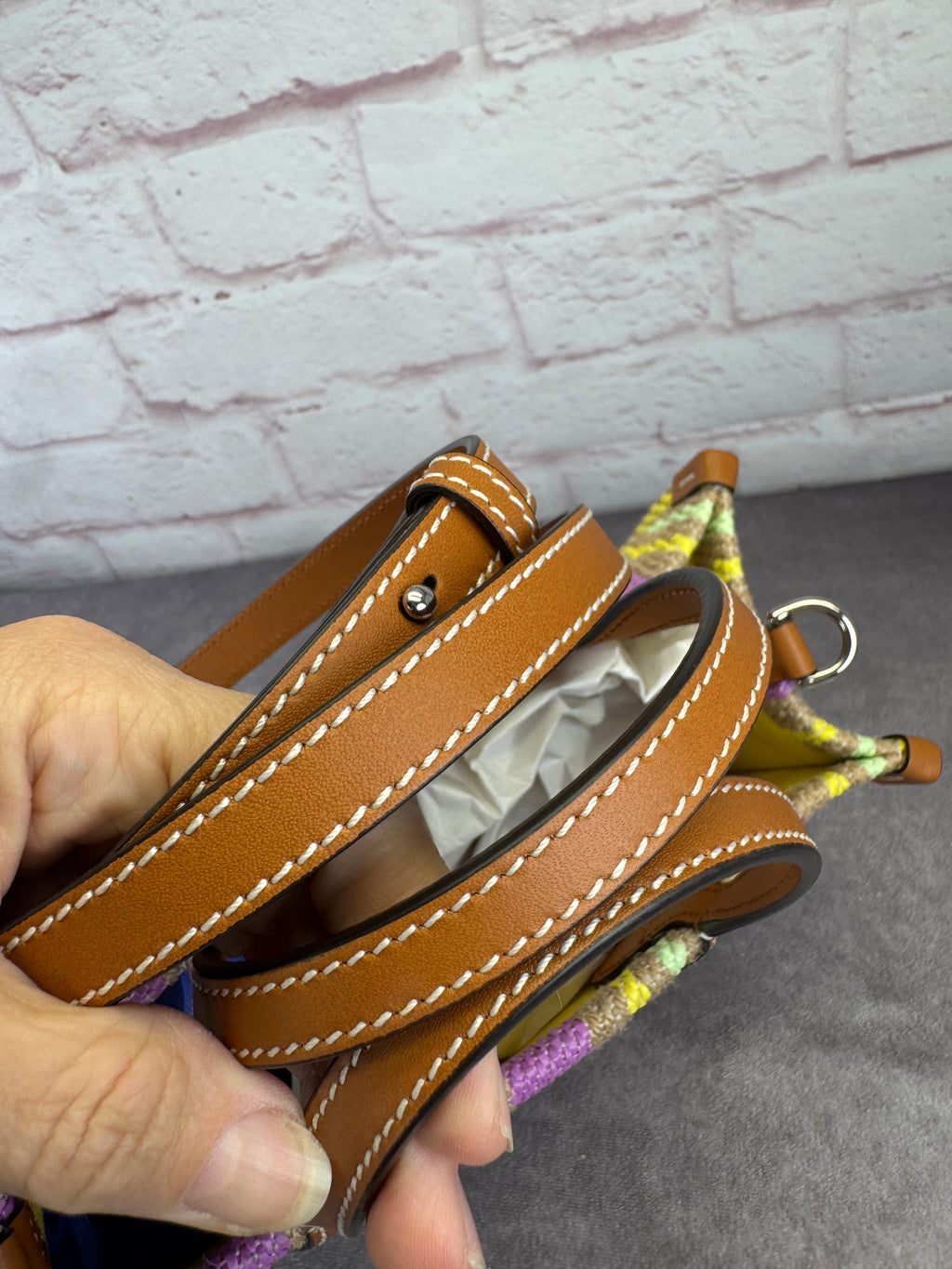 Gucci Jute Stripe Patch 2 Way Tote Bag