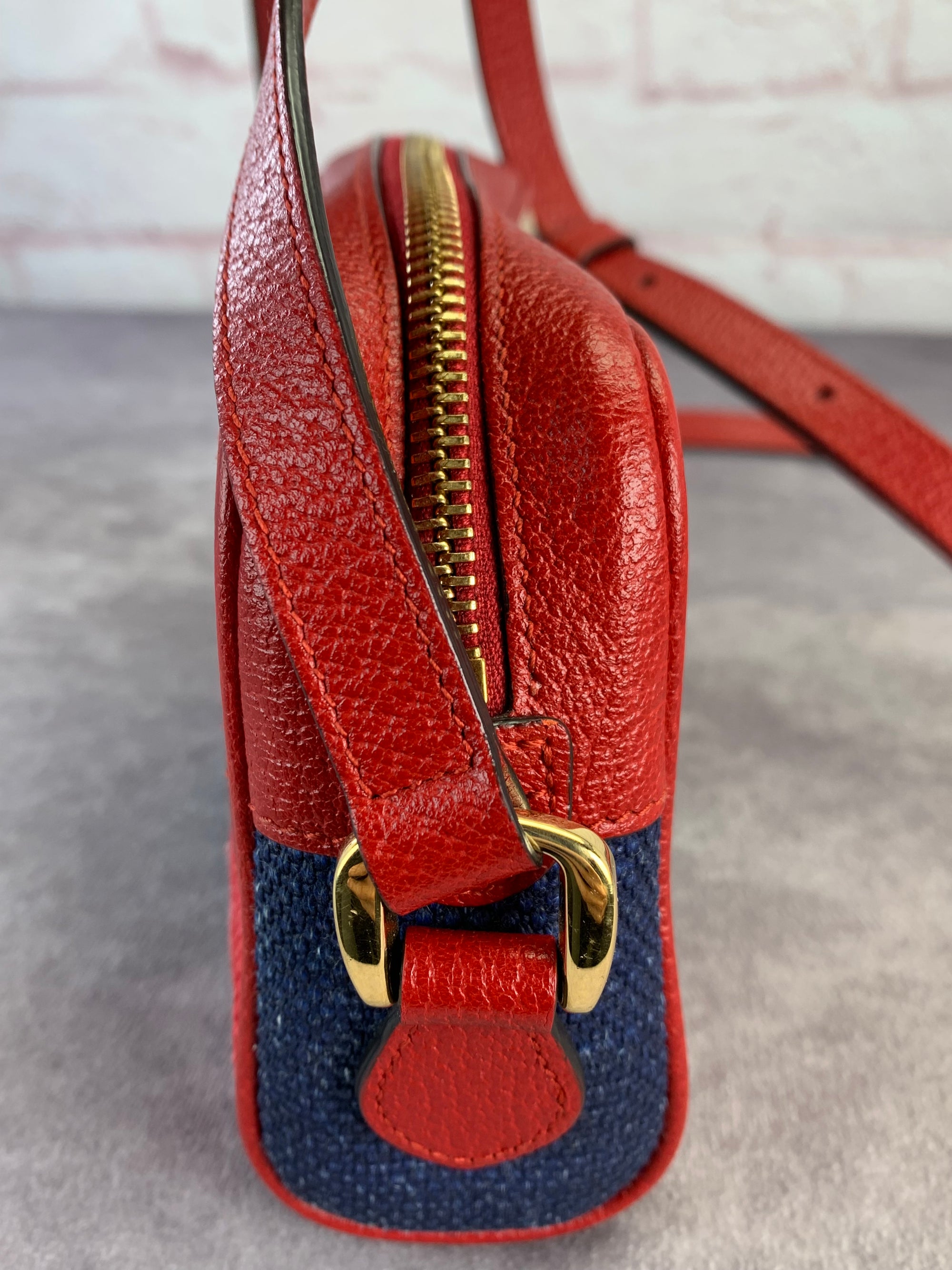 Gucci Sylvie Stripe Ophidia Mini Crossbody Bag – Red, White & Blue