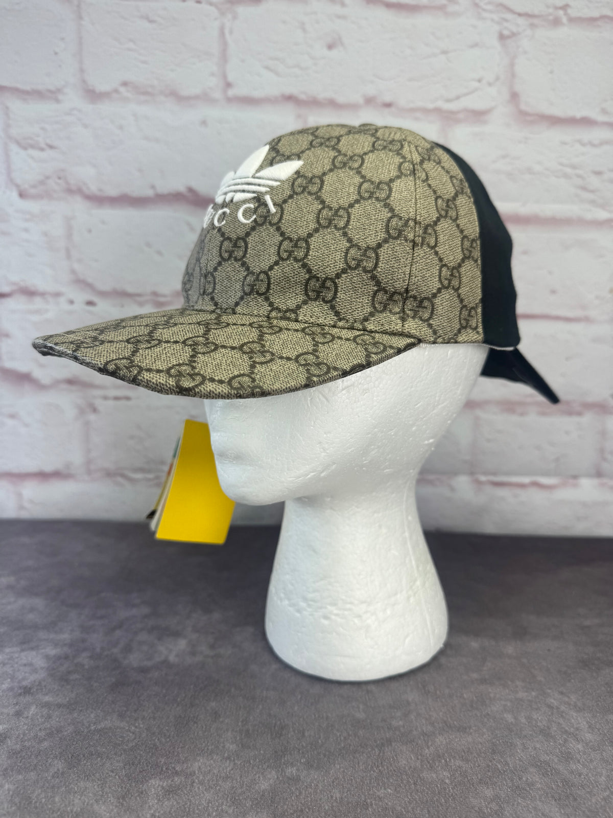 Gucci x Adidas Collab 3 Stripe GG Monogram Supreme Double-Sided Hat