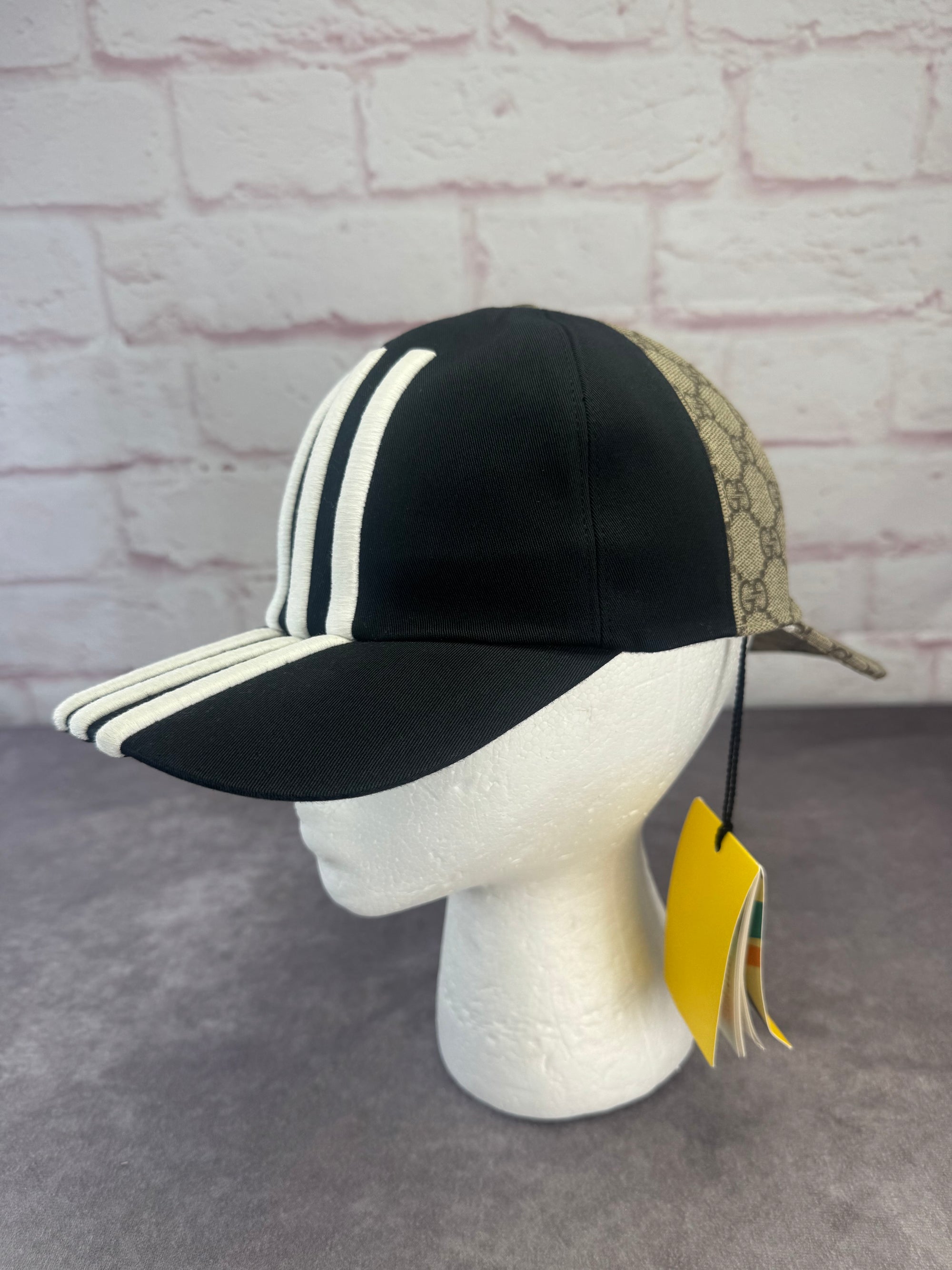 Gucci x Adidas Collab 3 Stripe GG Monogram Supreme Double-Sided Hat