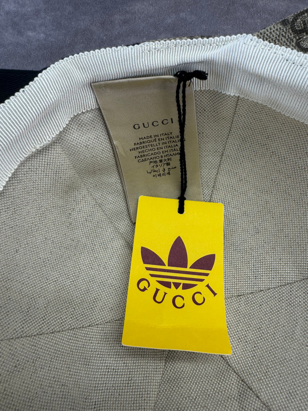 Gucci x Adidas Collab 3 Stripe GG Monogram Supreme Double-Sided Hat