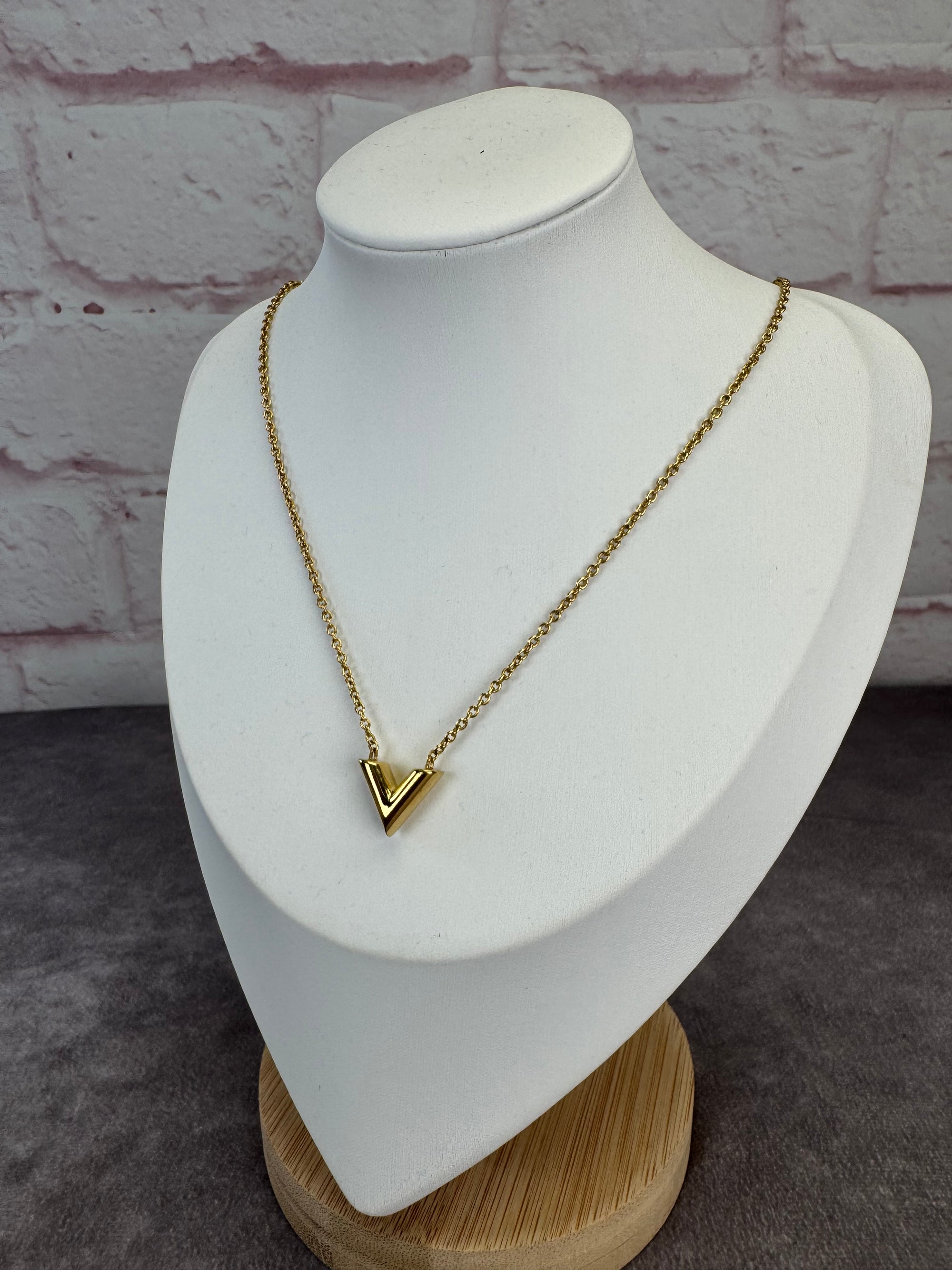 Louis Vuitton V Essentials Goldtone Necklace