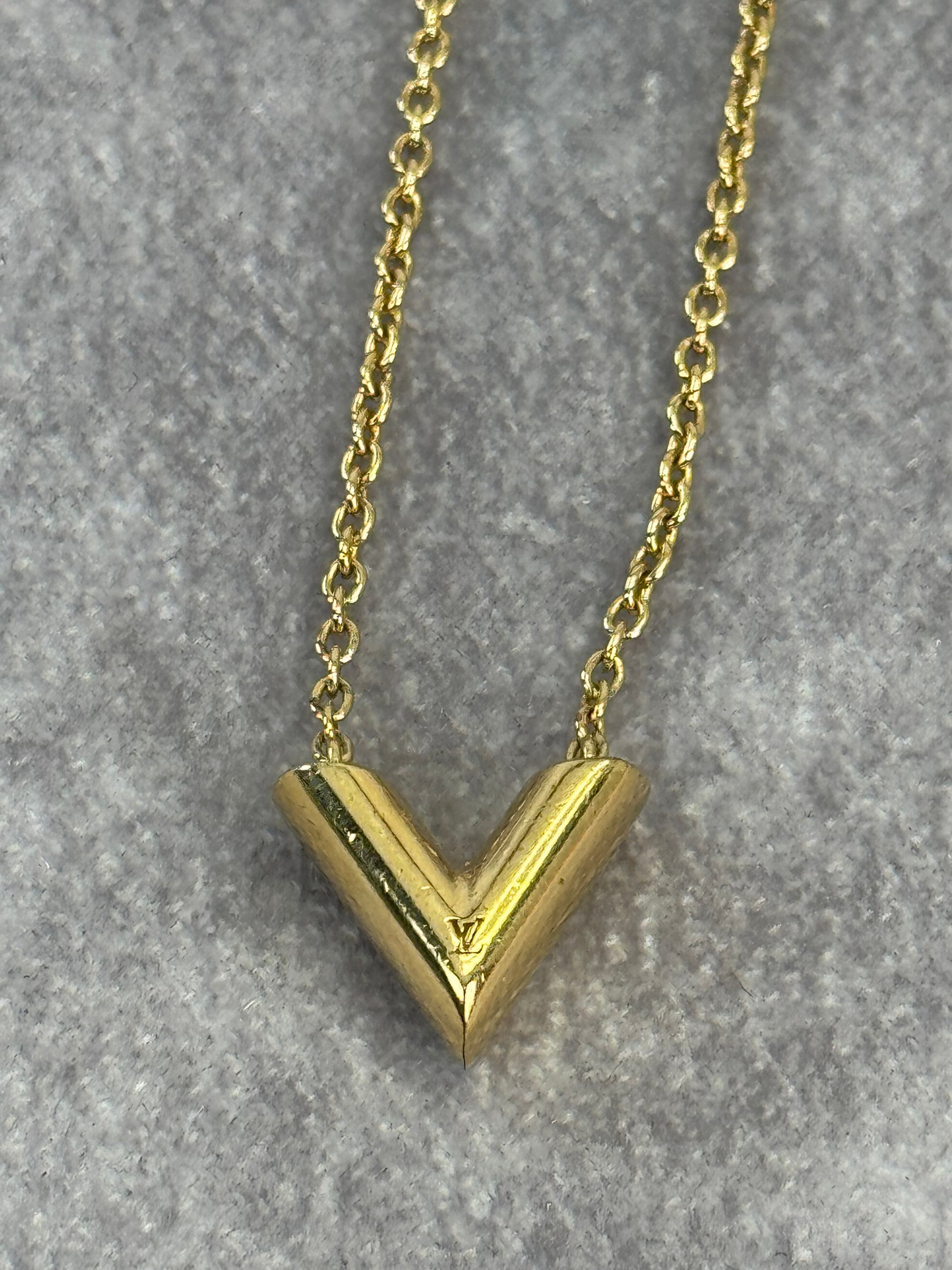 Louis Vuitton V Essentials Goldtone Necklace