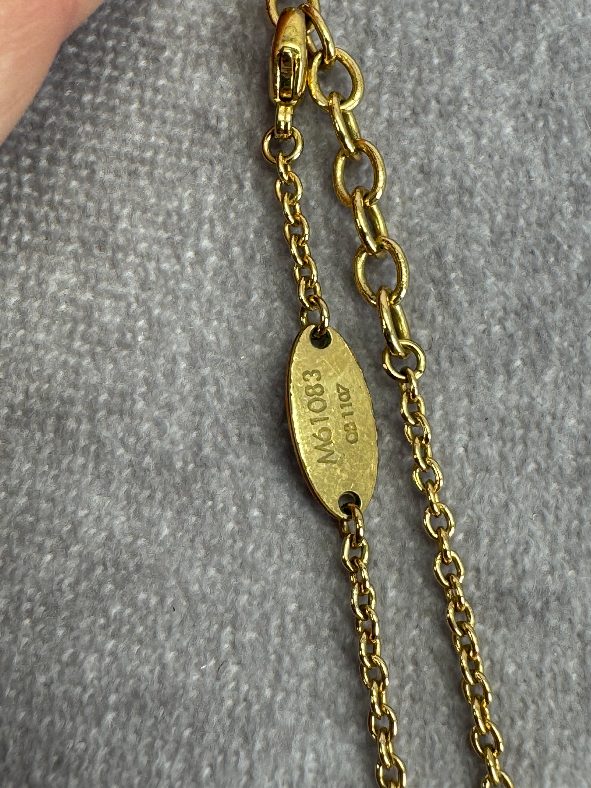 Louis Vuitton V Essentials Goldtone Necklace