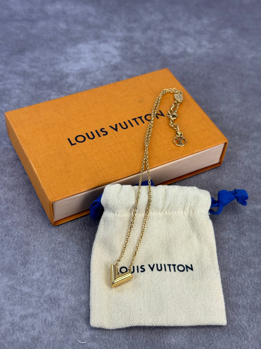 Louis Vuitton V Essentials Goldtone Necklace