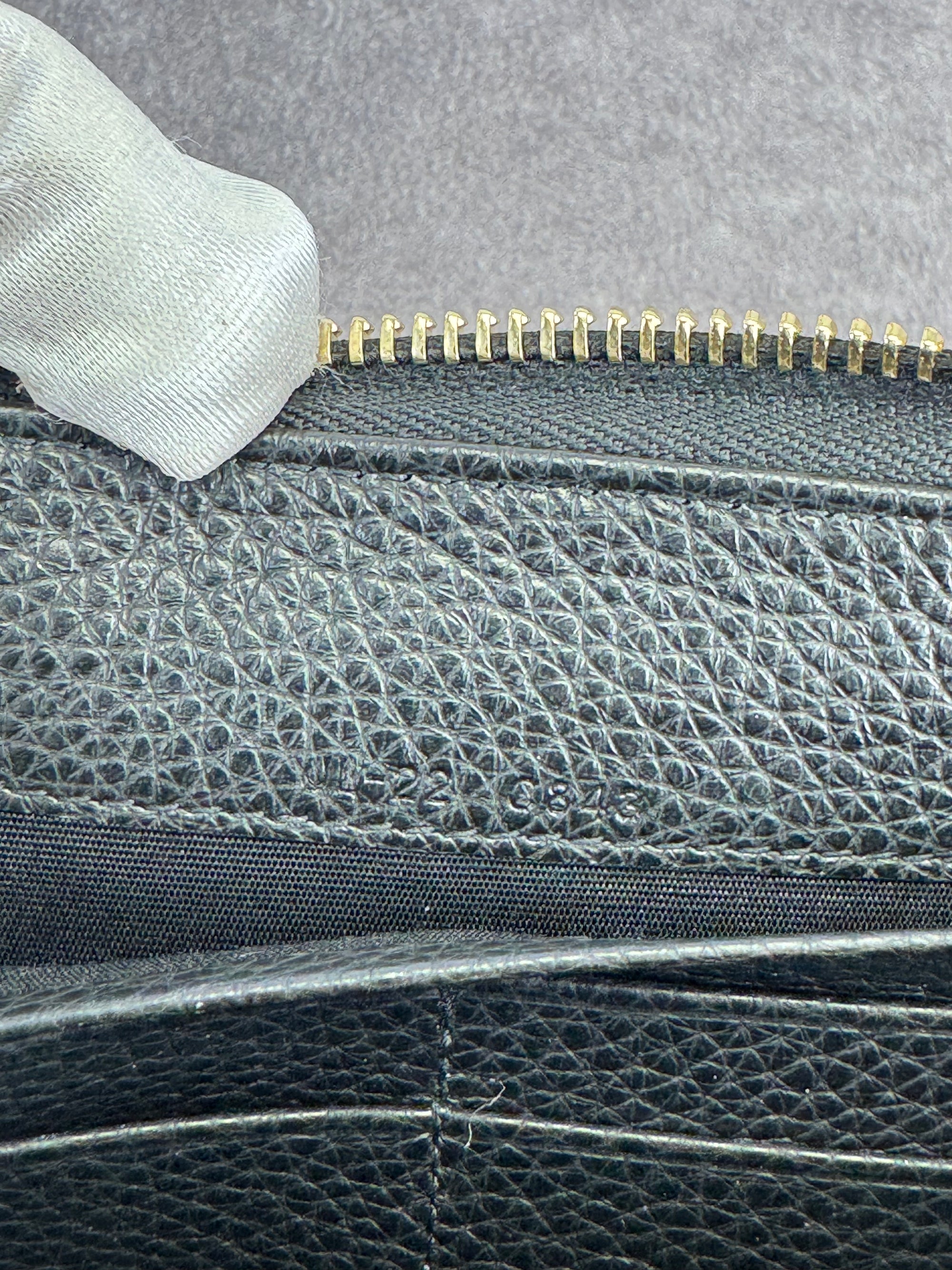 Salvatore Ferragamo Gancini City Zip Black Leather Wallet