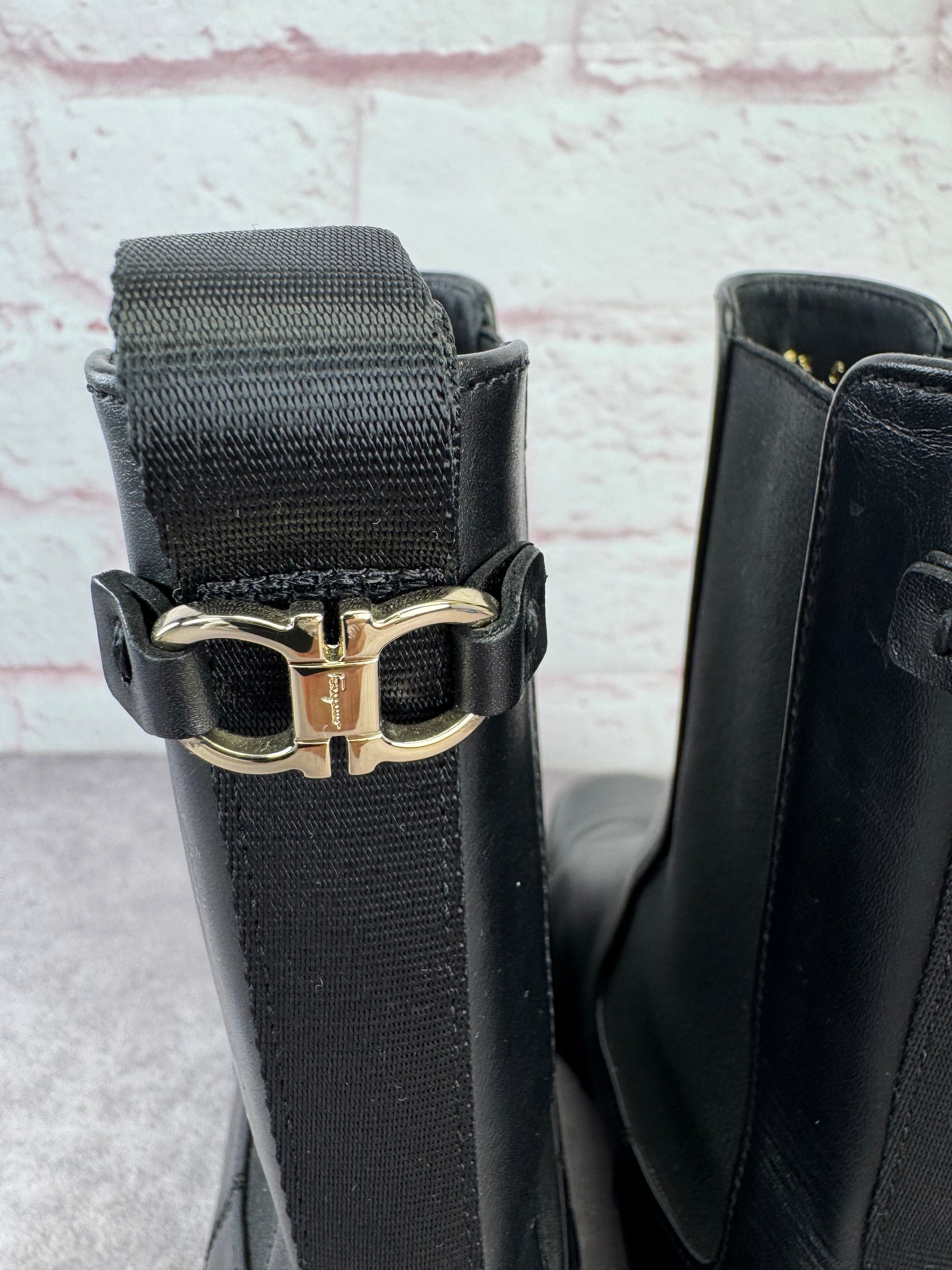 Salvatore Ferragamo Women’s Wyatt Black Leather Boots