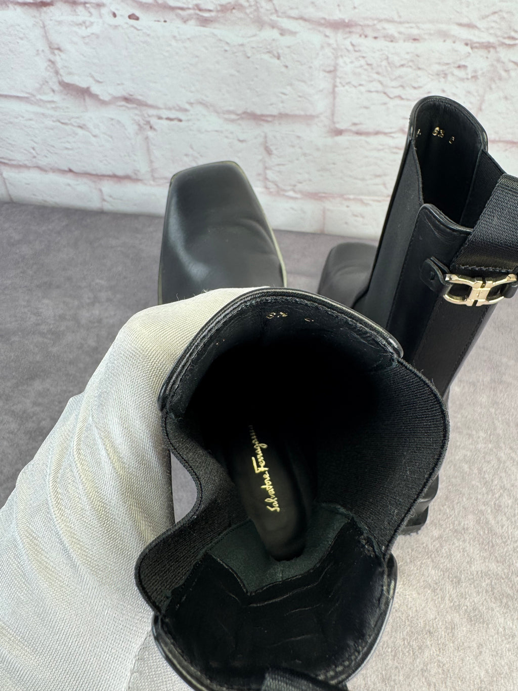 Salvatore Ferragamo Women’s Wyatt Black Leather Boots